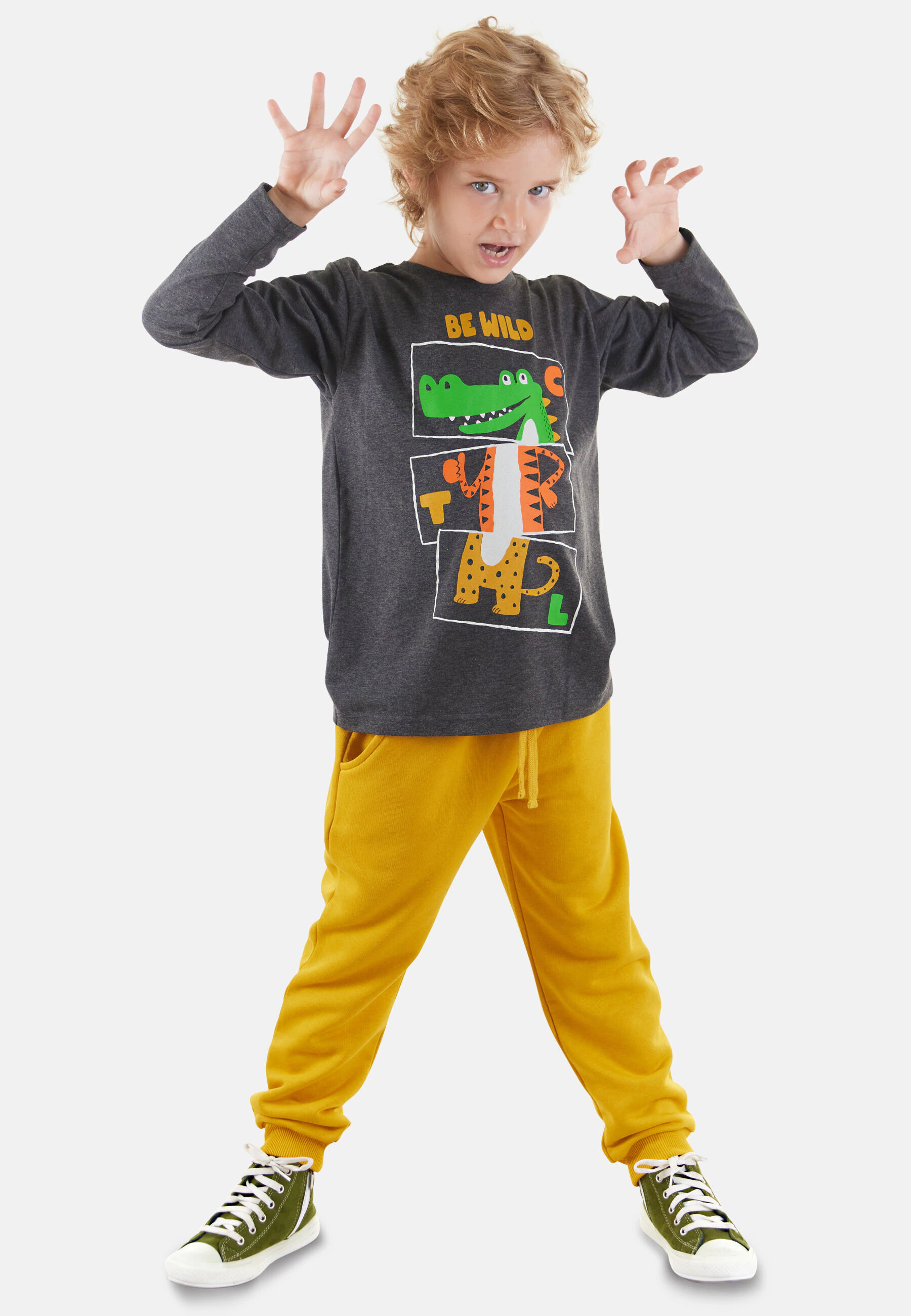 Denokids Hausanzug "Be Wild", (2 tlg.), mit Tier-Motiv günstig online kaufen