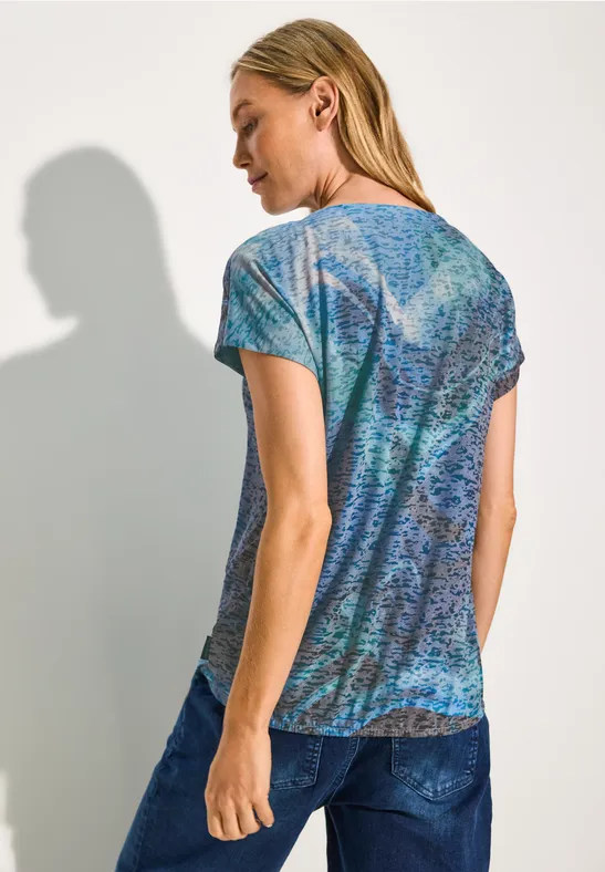Burn-Out T-Shirt mit Print günstig online kaufen