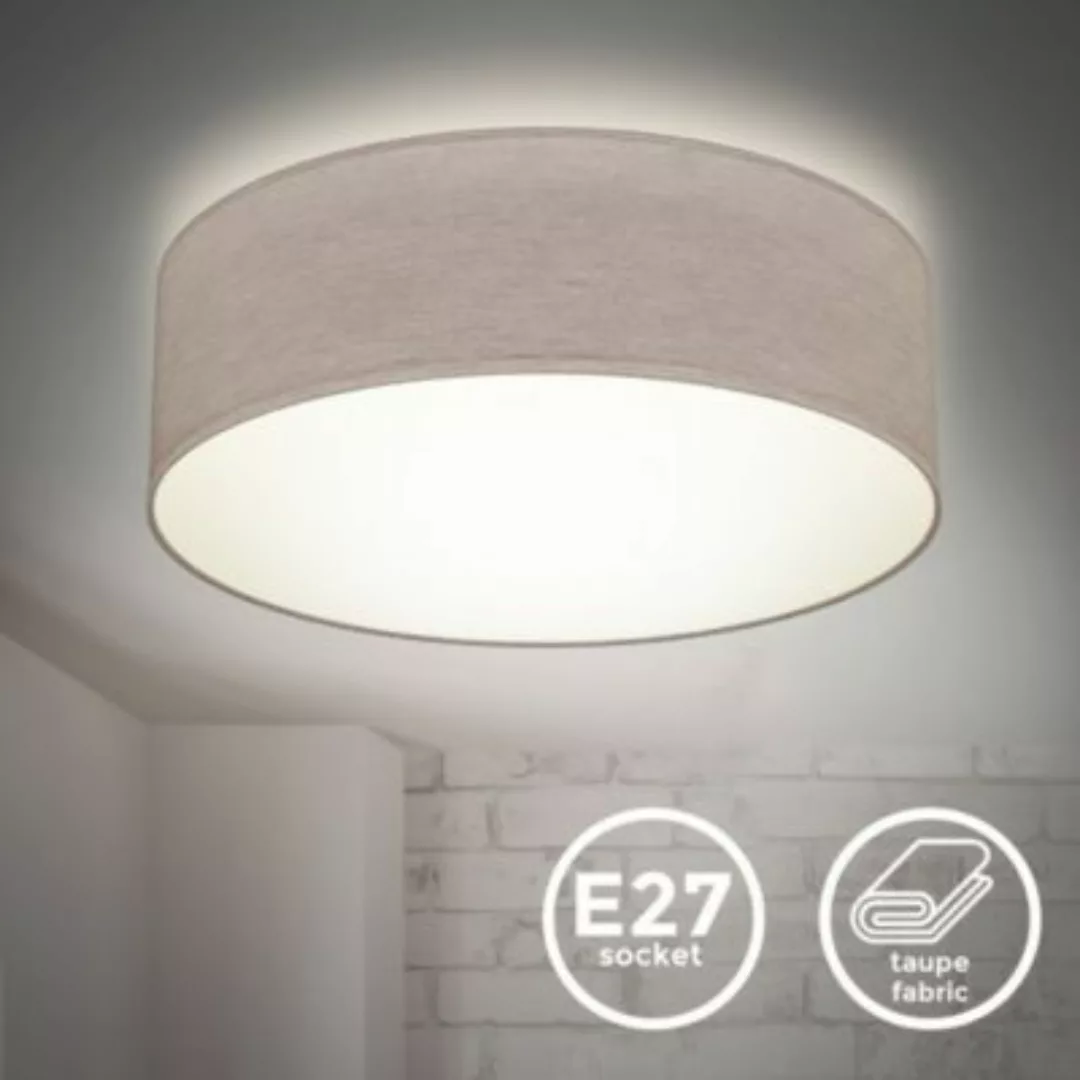 B.K.Licht Deckenlampe Stoff Textil Lampenschirm Wohnzimmerlampe Deckenleuch günstig online kaufen