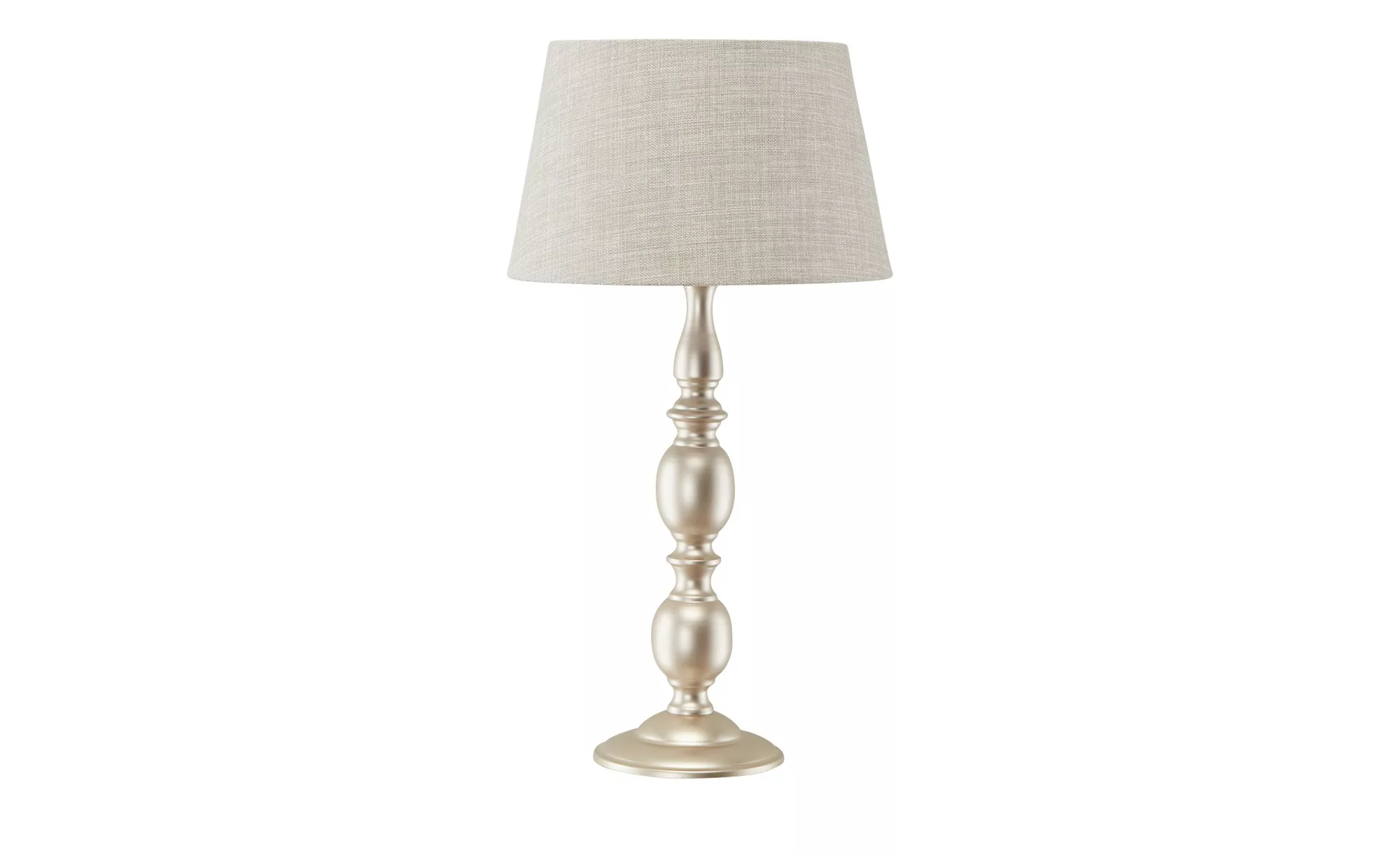 Tischleuchte, 1-flammig, Stoffschirm grau `groß´ - grau - 45 cm - Lampen & günstig online kaufen