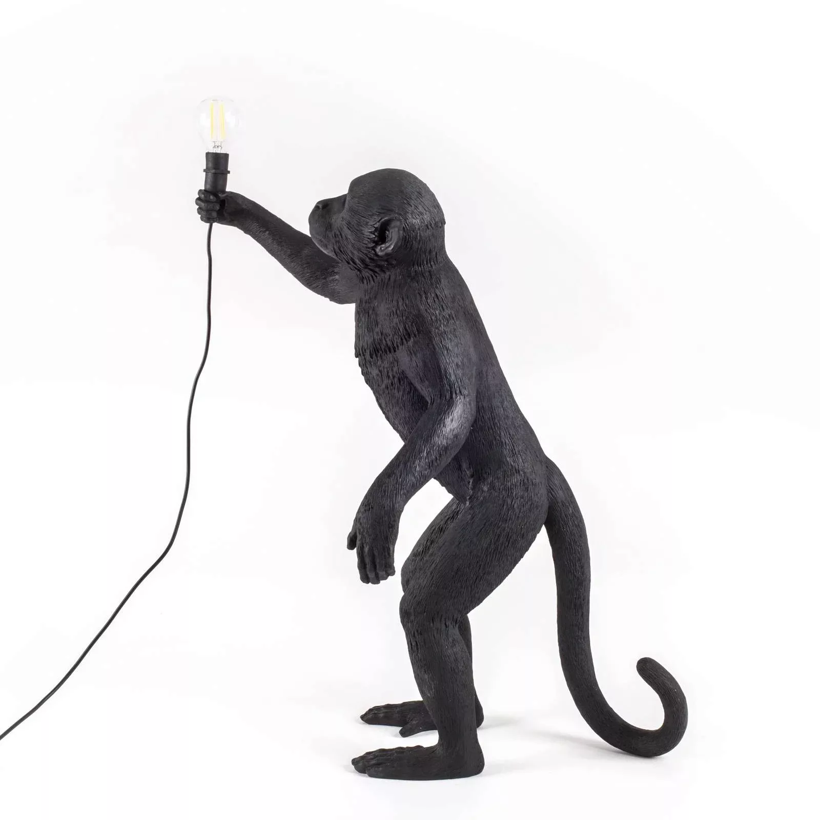 SELETTI Monkey Lamp LED-Dekolampe stehend schwarz günstig online kaufen