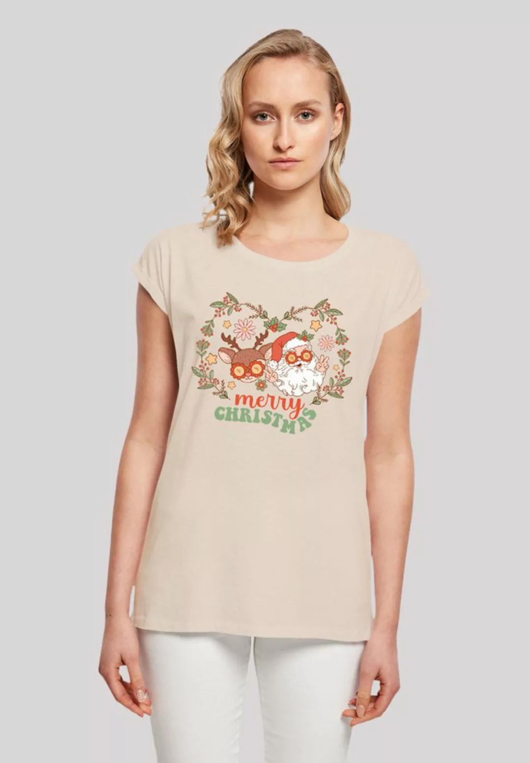 F4NT4STIC T-Shirt Weihnachten Hippie Santa And Reindeer Premium Qualität, W günstig online kaufen