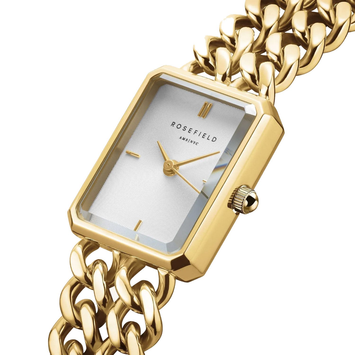 ROSEFIELD Quarzuhr Studio Double Chain Goldfarben günstig online kaufen
