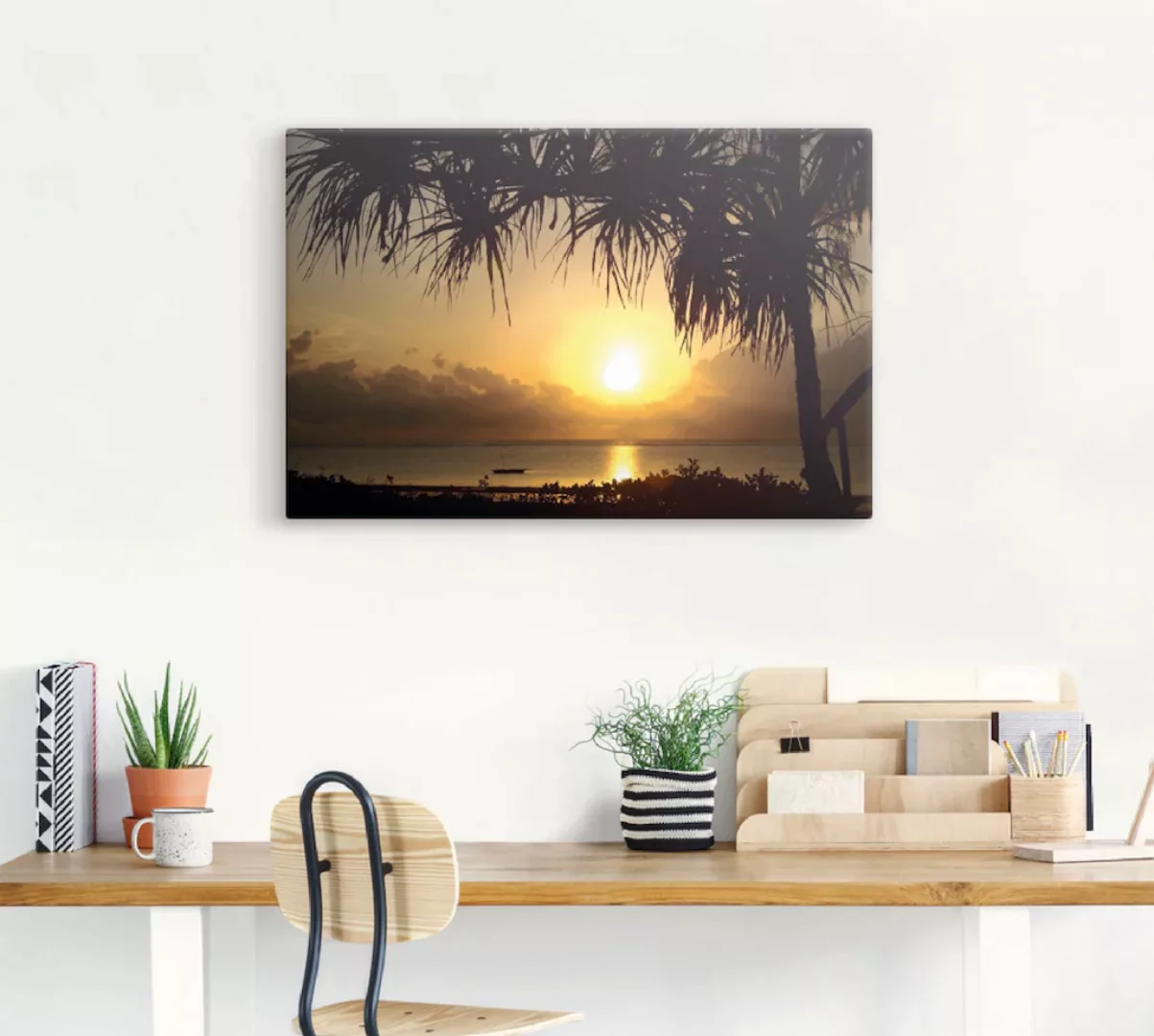 Artland Leinwandbild "Sonnenaufgang", Afrika, (1 St.), auf Keilrahmen gespa günstig online kaufen