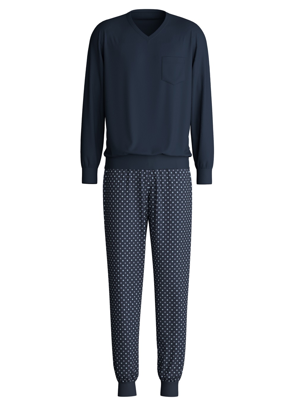 CALIDA Schlafanzug "Relax Streamline", (2 tlg.), mit V-Neck und Bündchen günstig online kaufen