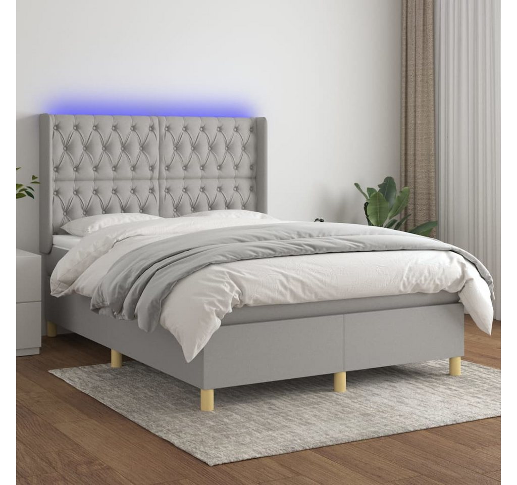 vidaXL Boxspringbett Bett Boxspringbett mit Matratze und LED Stoff (140 x 1 günstig online kaufen