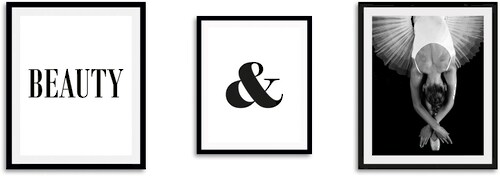 queence Bild »Beauty«, Schriftzug-Sprüche & Texte-Schwarz-Weiß-Tanz-Sport-F günstig online kaufen