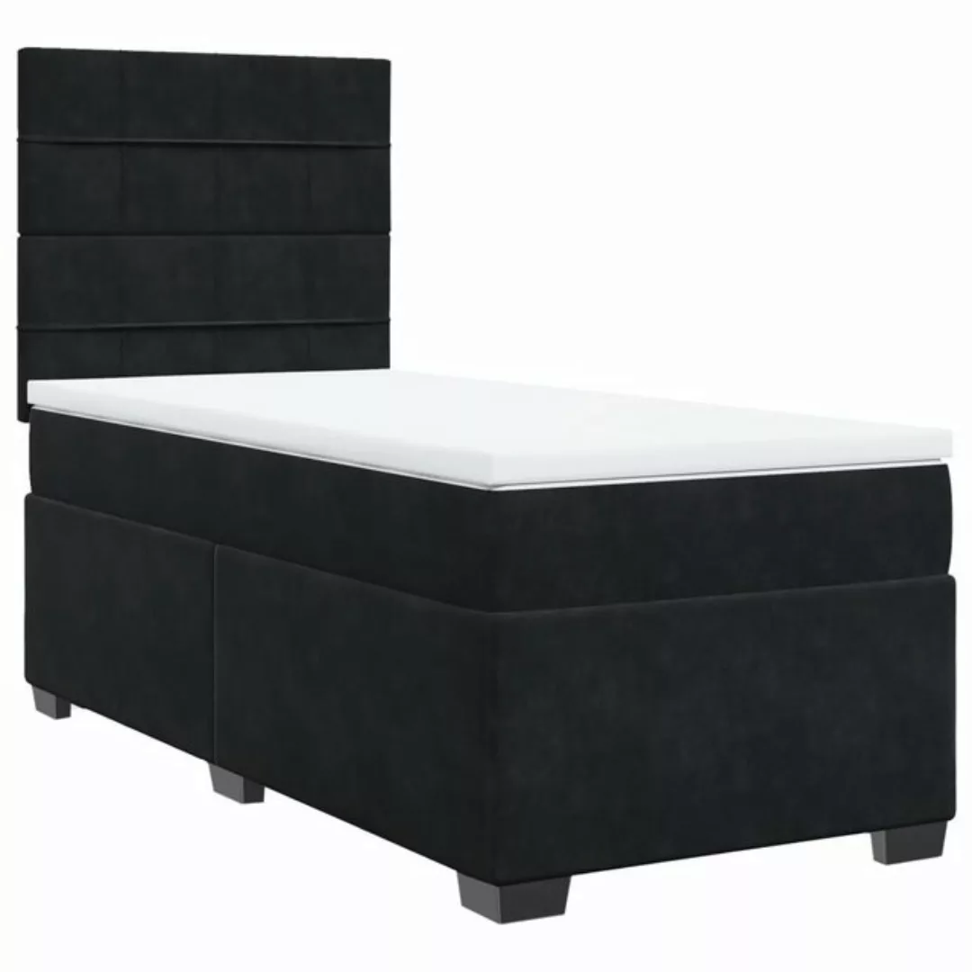 vidaXL Bett Boxspringbett mit Matratze Schwarz 80x200 cm Samt günstig online kaufen