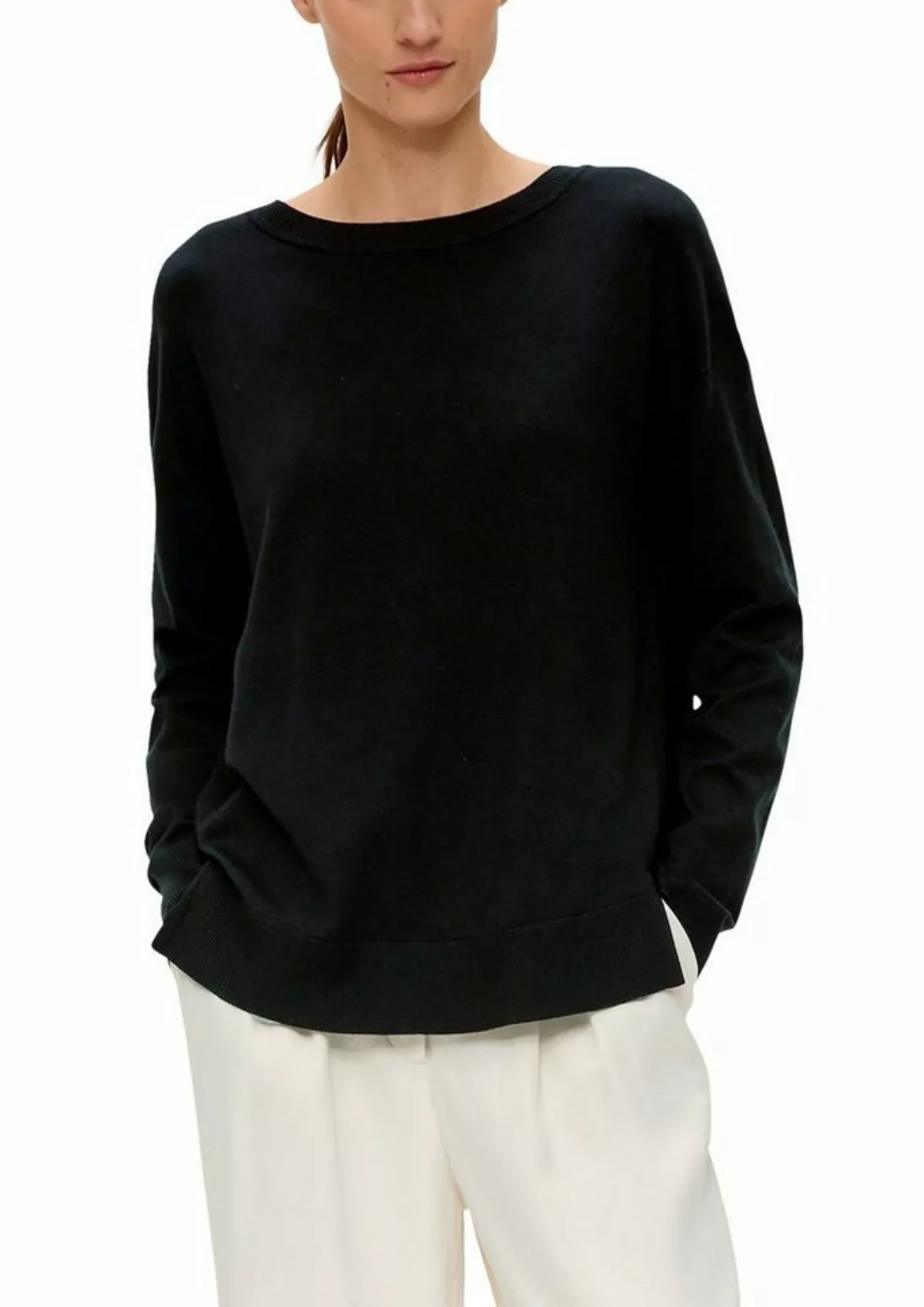 s.Oliver BLACK LABEL Longpullover mit Drop-Shoulder Look günstig online kaufen