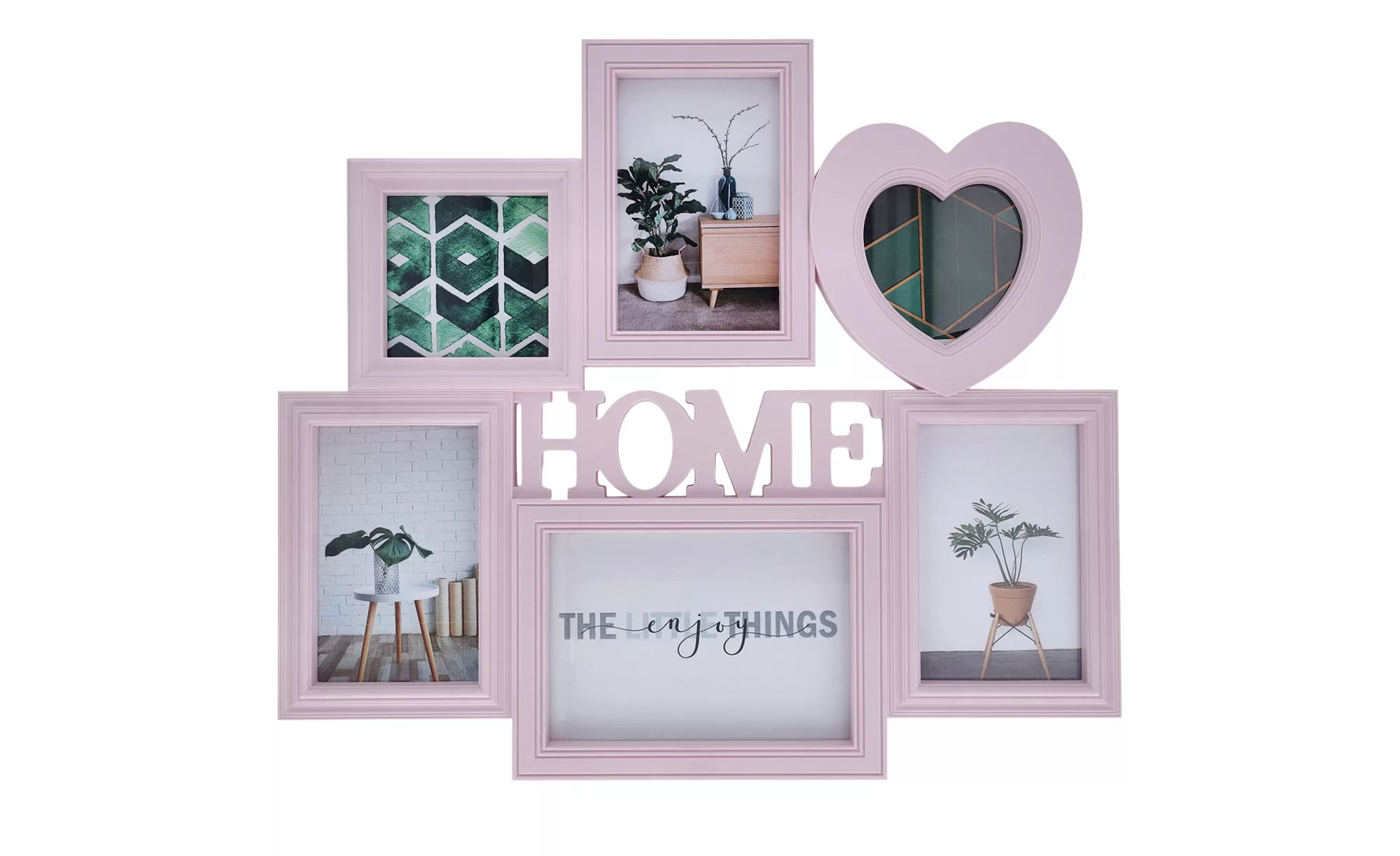 Bilderrahmen Collage  Home - rosa/pink - Kunststoff - 40,5 cm - 2,5 cm - 2, günstig online kaufen
