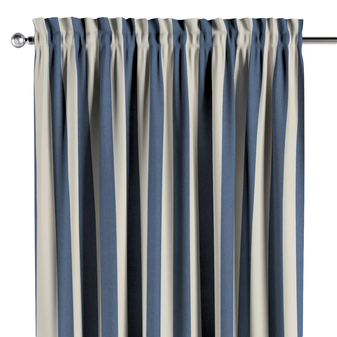 Vorhang mit Tunnel und Köpfchen, blau-weiß, Quadro (143-90) günstig online kaufen