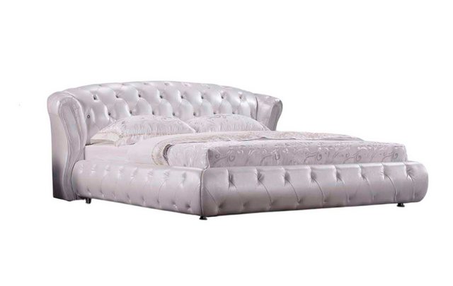 JVmoebel Bett Weiß Bett Chesterfield Designer Doppel 160-200 cm (1-tlg., Be günstig online kaufen