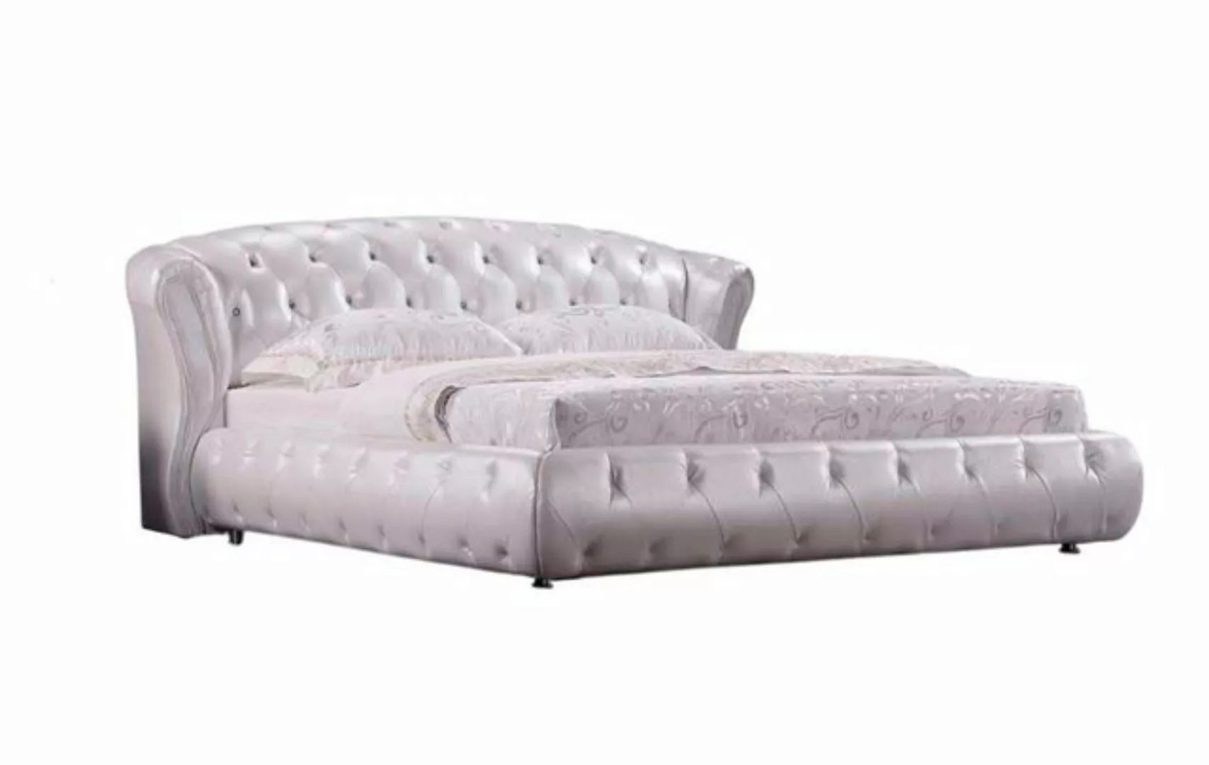 JVmoebel Bett Weiß Bett Chesterfield Designer Doppel 160-200 cm (1-tlg., Be günstig online kaufen