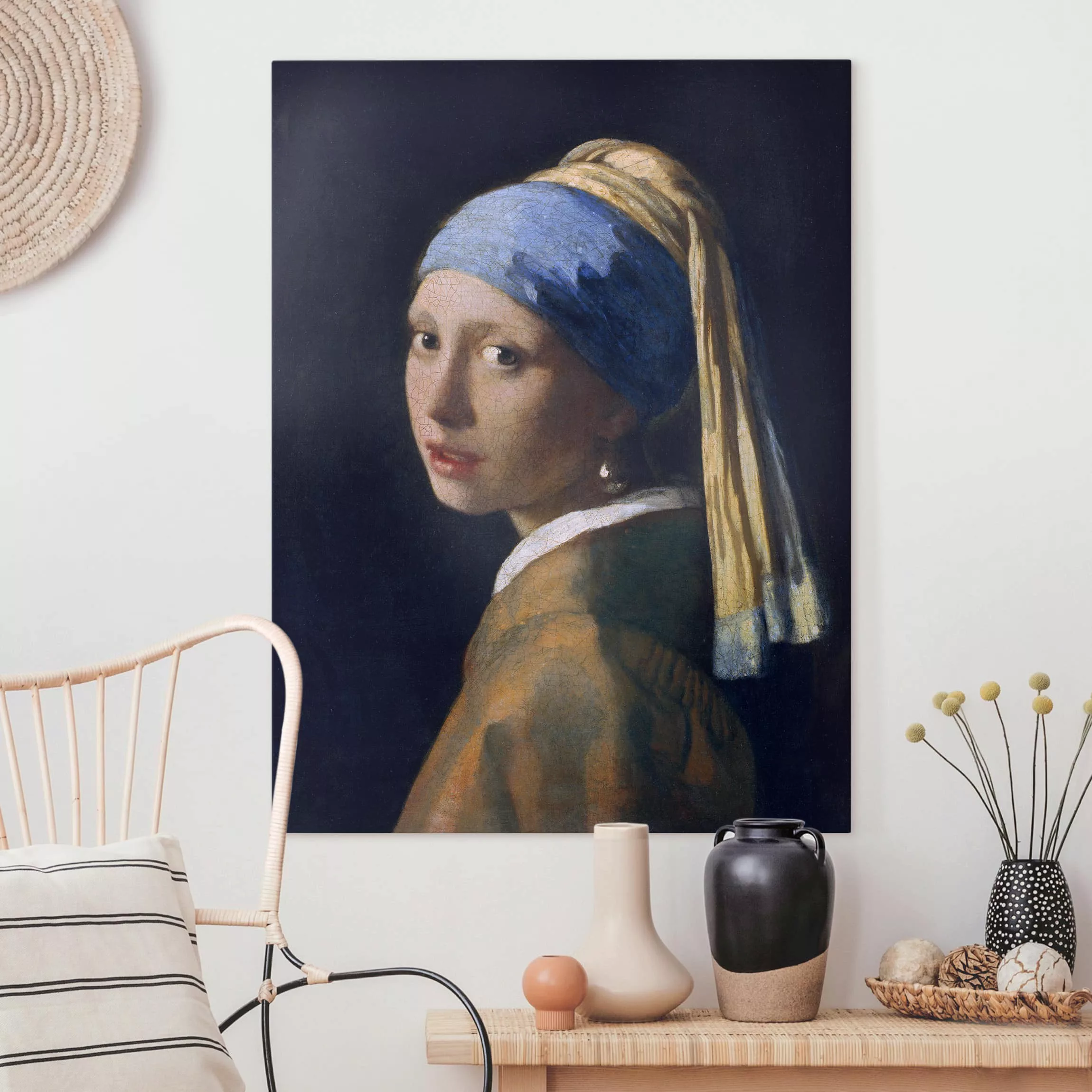 Leinwandbild Portrait - Hochformat Jan Vermeer van Delft - Das Mädchen mit günstig online kaufen