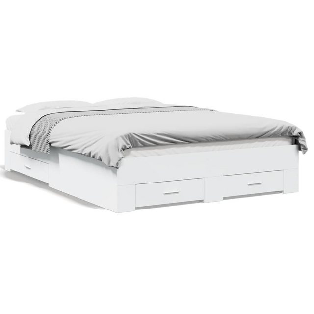 vidaXL Bett Bettgestell mit Schubladen Weiß 120x190 cm Holzwerkstoff günstig online kaufen