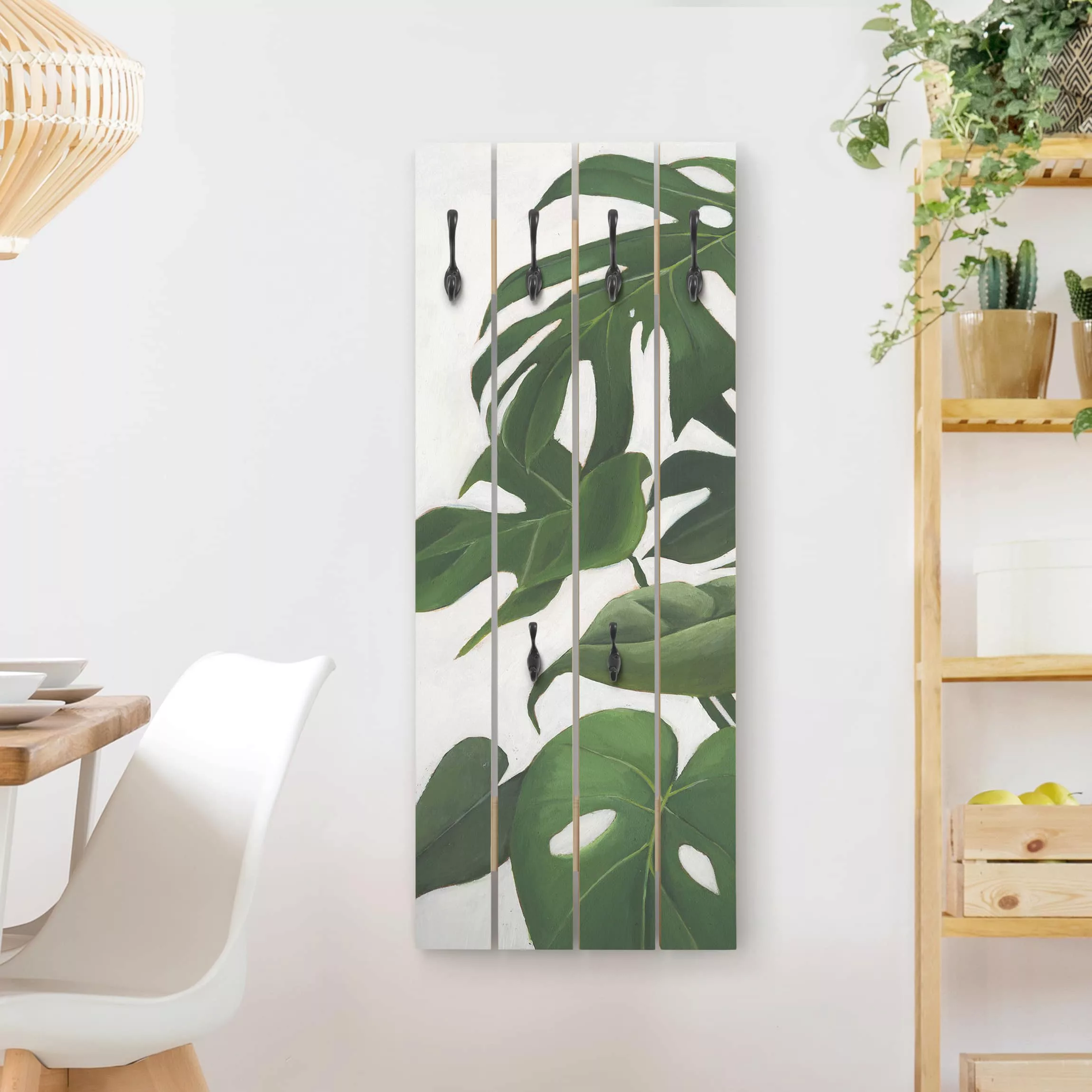 Wandgarderobe Holzpalette Botanik & Tropical Lieblingspflanzen - Monstera günstig online kaufen