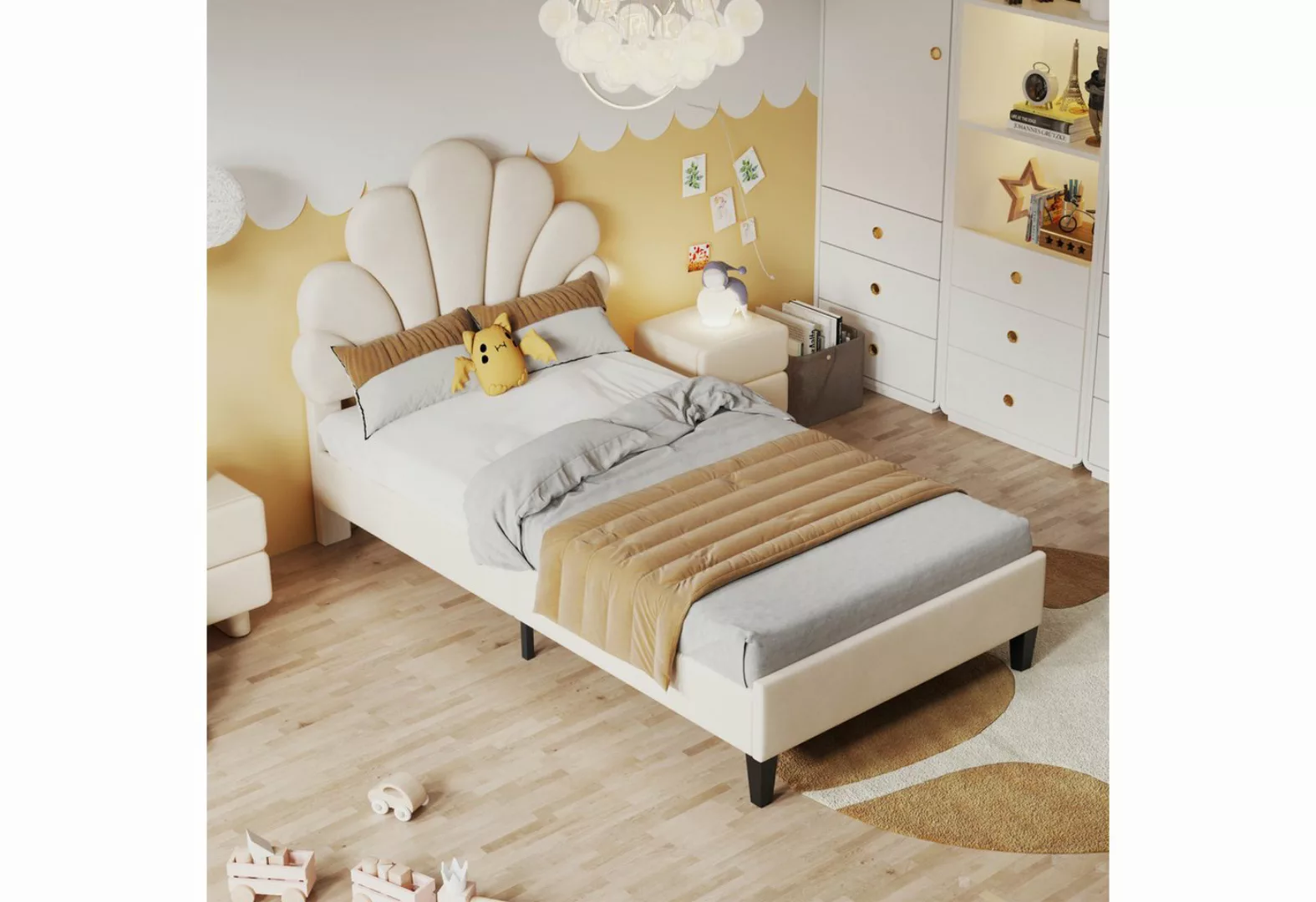 Romance Polsterbett Massivholzbett Kinderbett Doppelbett Jugendbett, bluten günstig online kaufen