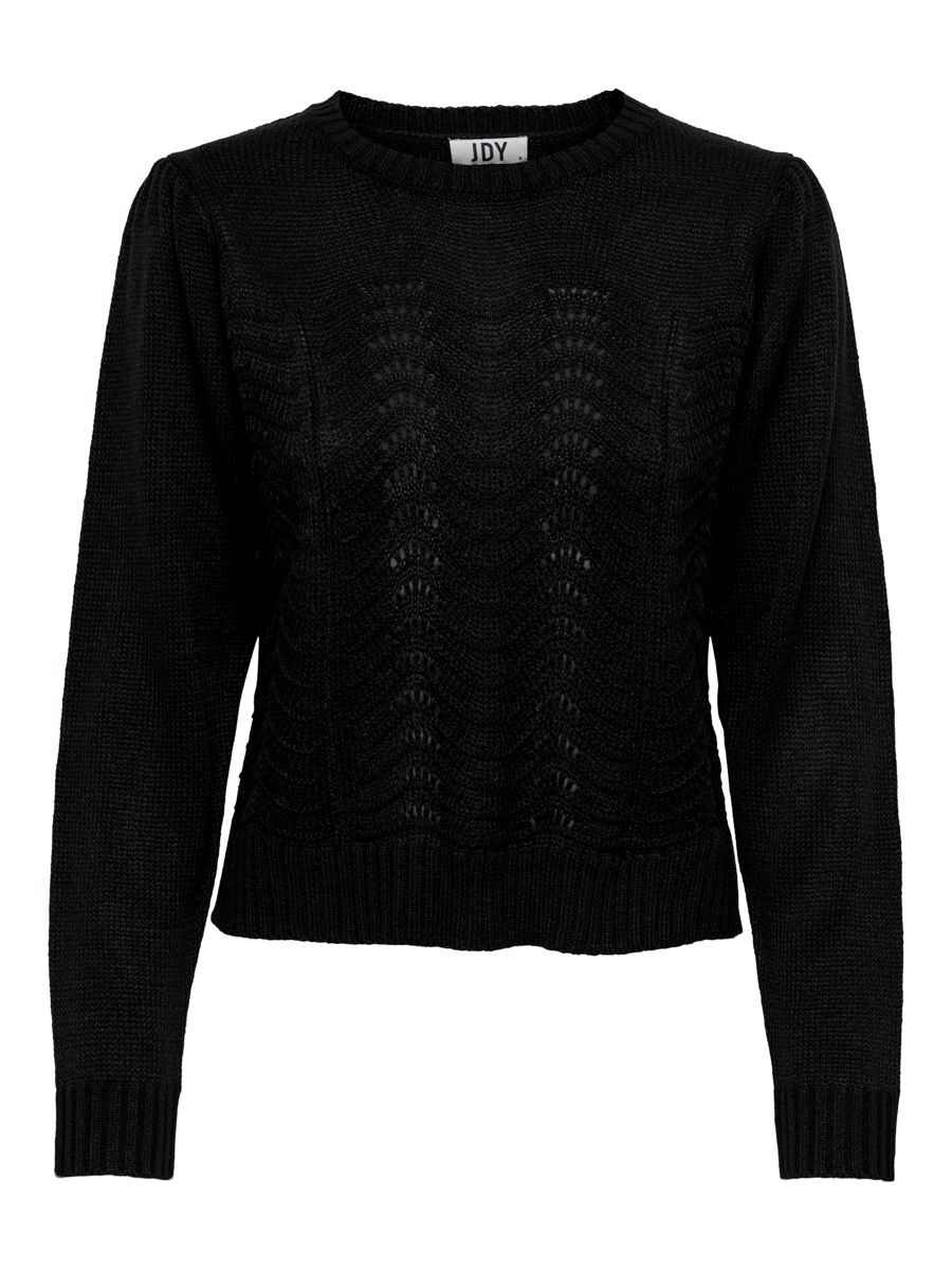 ONLY Struktur- Strickpullover Damen Schwarz günstig online kaufen