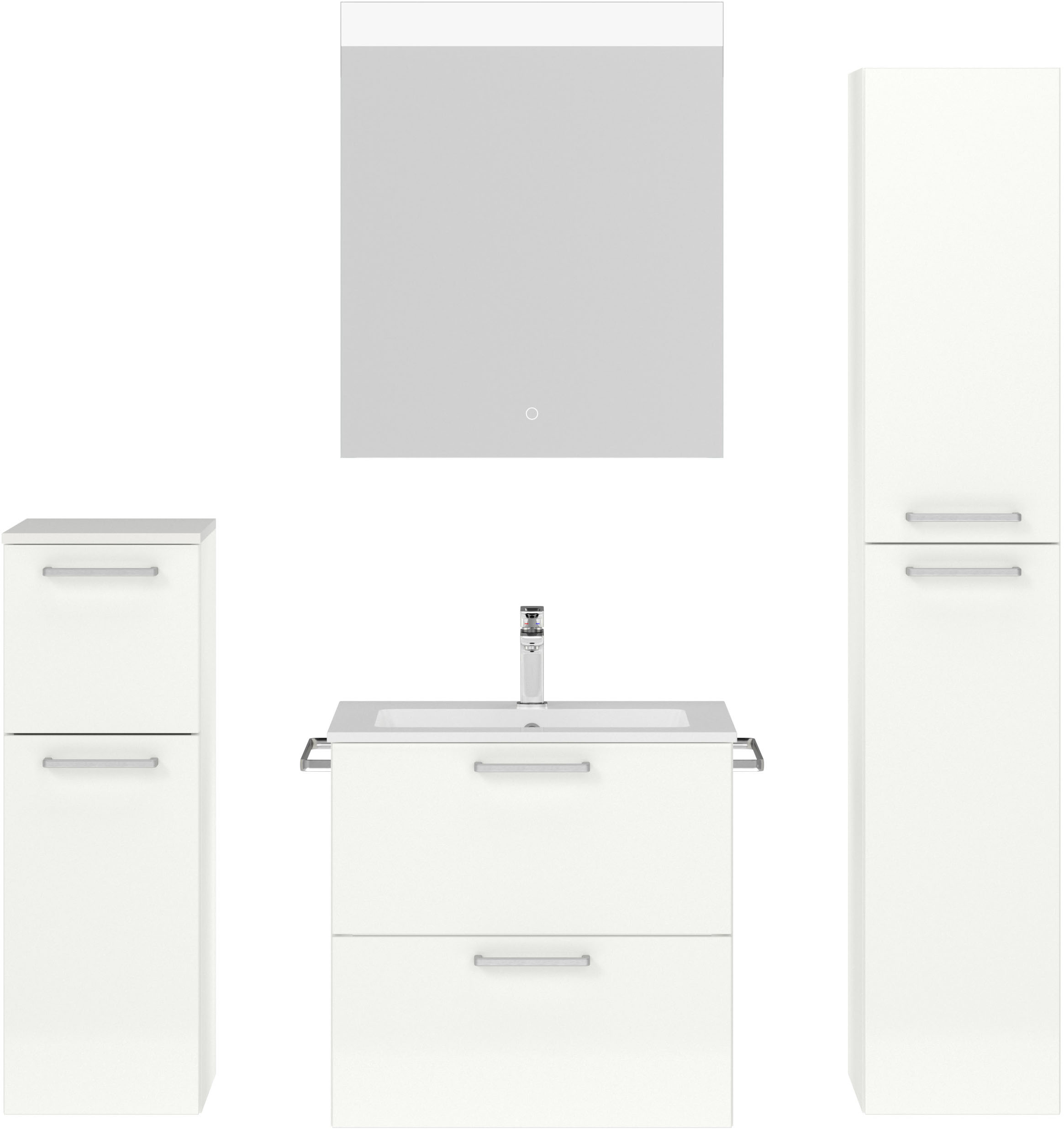 nobilia® Badmöbel-Set »Tolvina«, (4 St., vormontiert, mit Soft-Close), Hoch günstig online kaufen