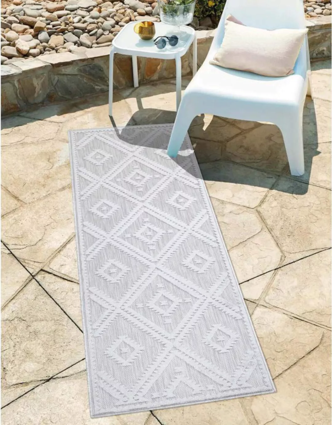 Carpet City Teppich »In-& Outdoorteppich Santorini 454, 3D-Effekt, Raute-Op günstig online kaufen