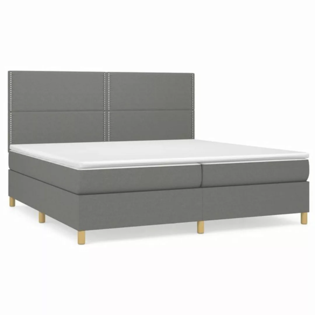 furnicato Bett Boxspringbett mit Matratze Dunkelgrau 200x200 cm Stoff günstig online kaufen