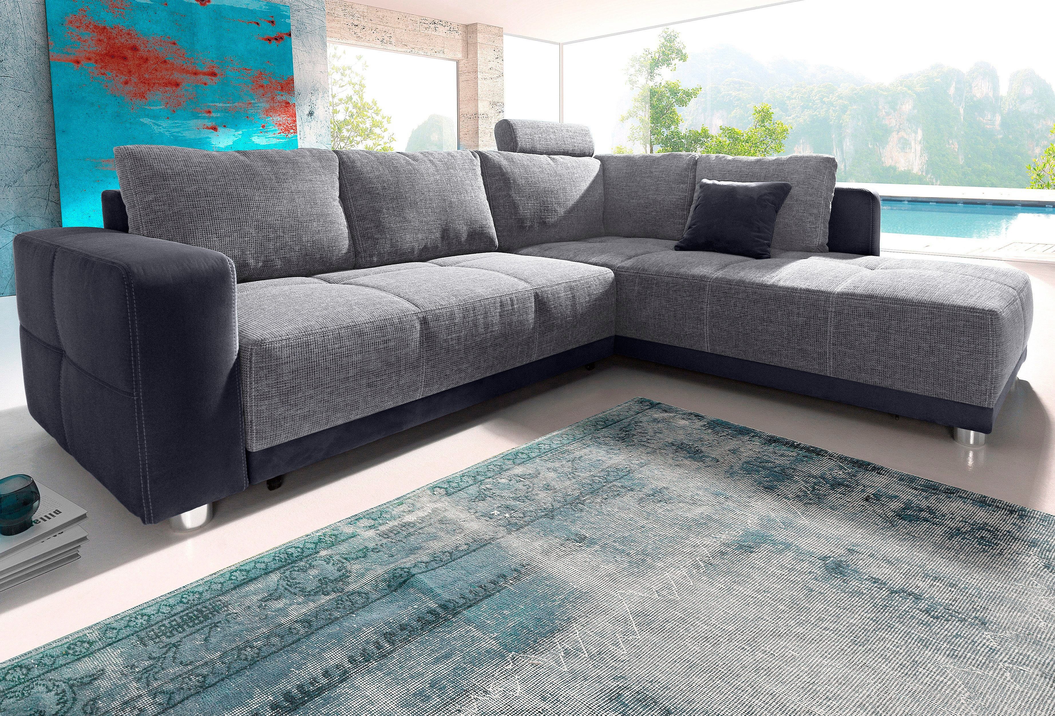 Places of Style Ecksofa, mit Bettfunktion, Bettkasten und Federkern, wahlwe günstig online kaufen