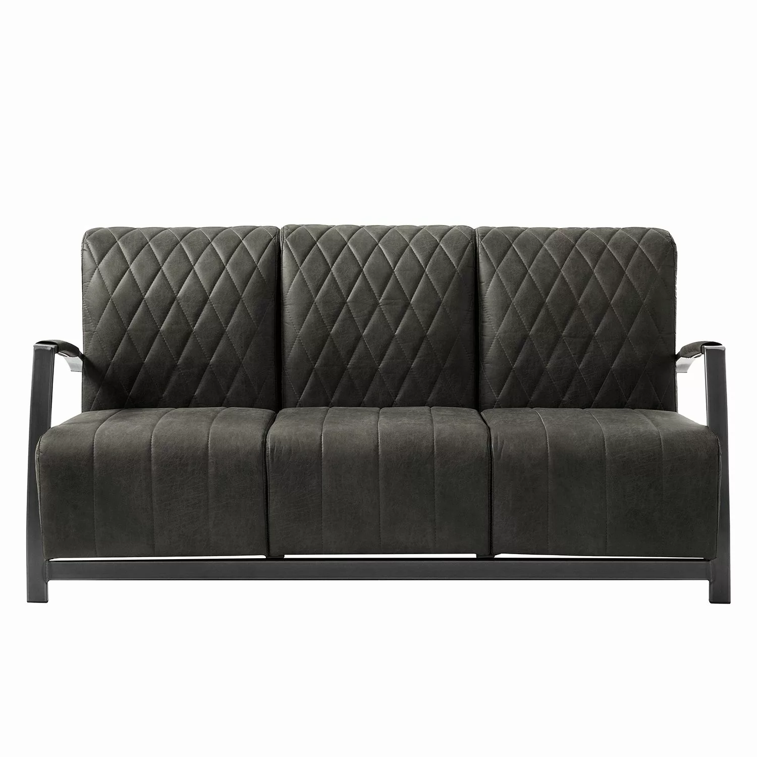home24 ars manufacti Sofa Straid 3-Sitzer Basalt Mischgewebe 168x83x83 cm günstig online kaufen