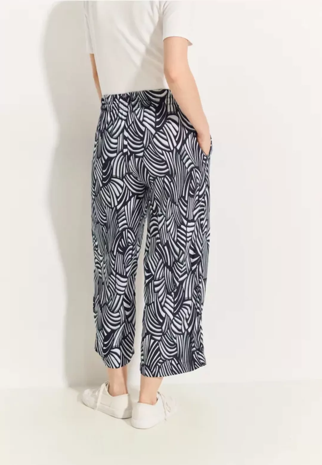 Hose mit Wide Legs und Print günstig online kaufen