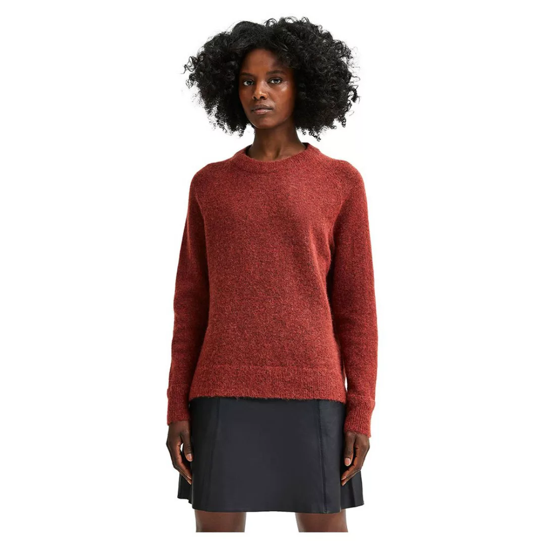 Selected Lulu O Hals Sweater S Chili Oil / Detail Melange günstig online kaufen