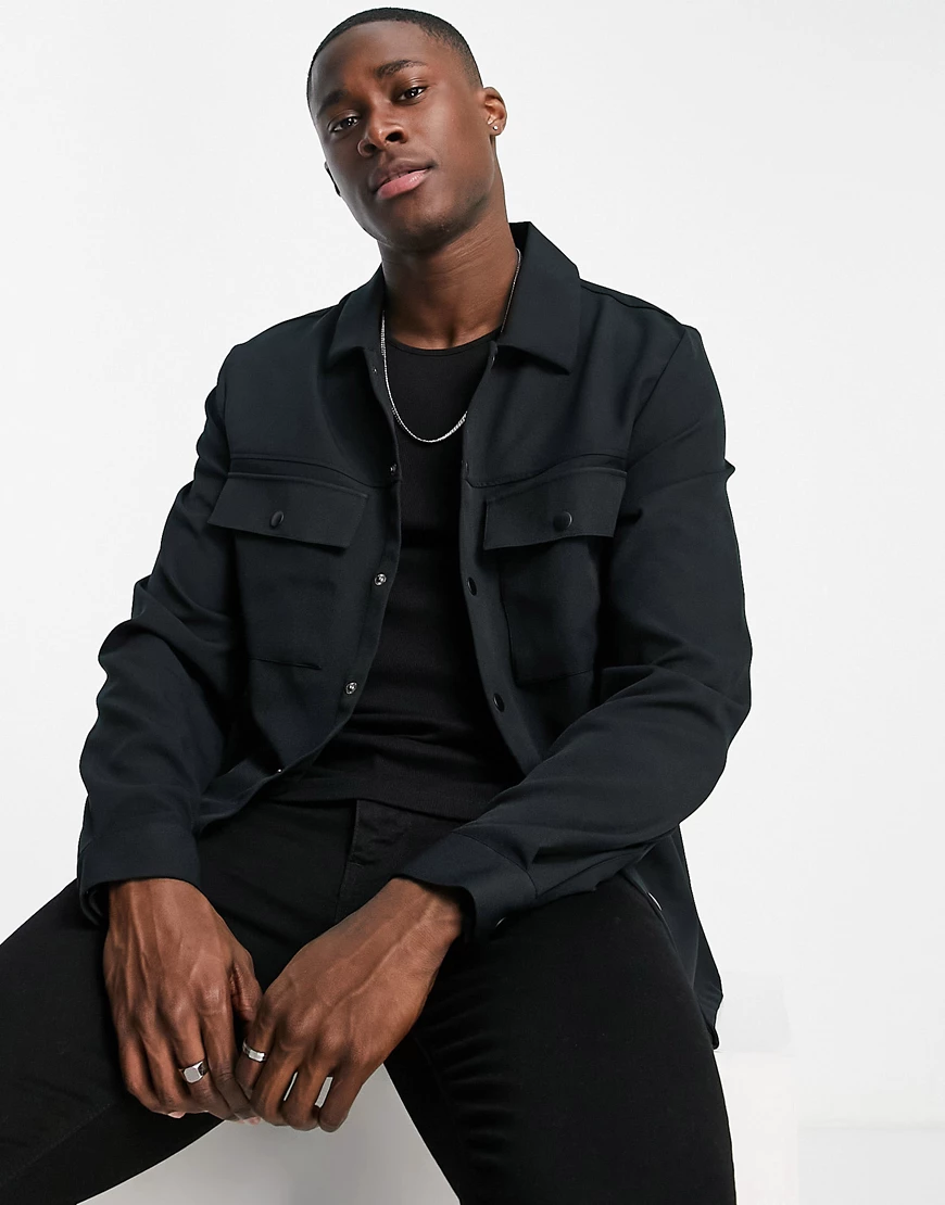 River Island – Commuter – Hemd in Schwarz günstig online kaufen