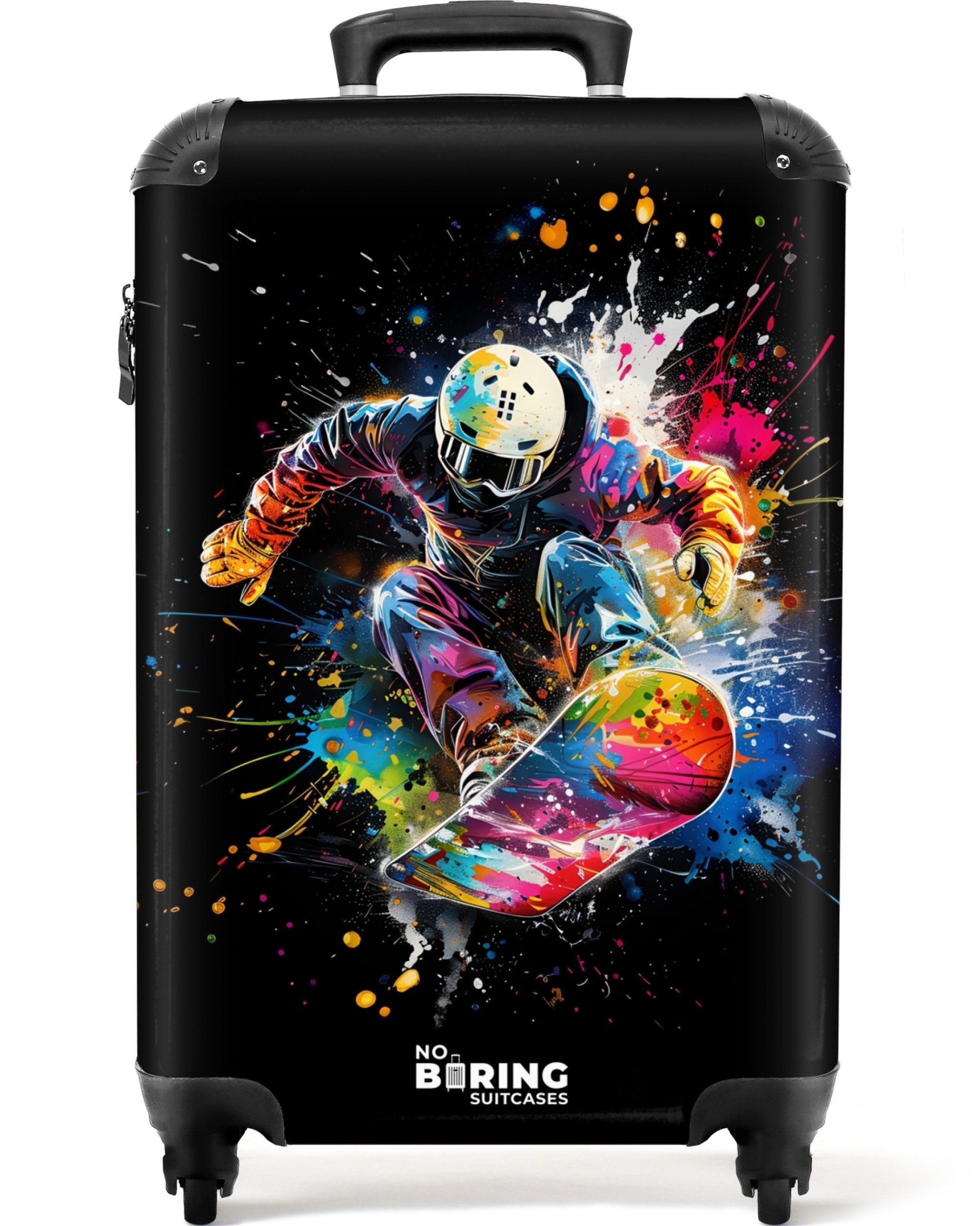 NoBoringSuitcases.com© Hartschalen-Trolley Snowboarder mit Graffiti 55x35x2 günstig online kaufen
