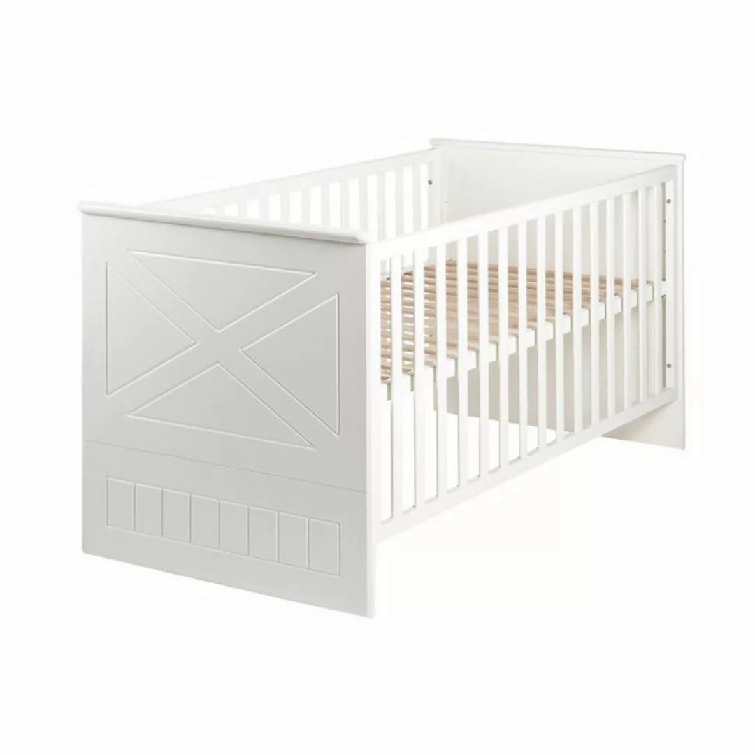 roba® Babybett Constantin, Gitterbett weiß - Höhenverstellbar - Umbaubar zu günstig online kaufen