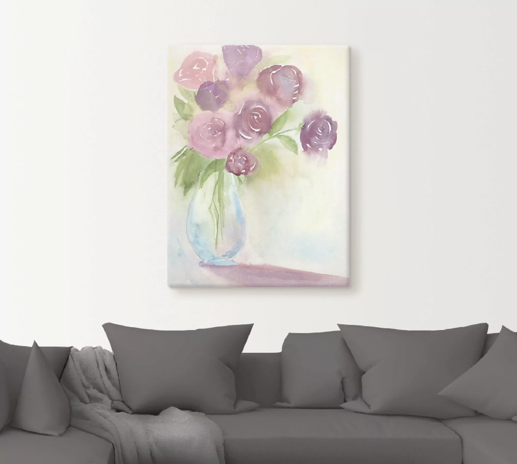 Artland Leinwandbild "Leuchtener Strauß II", Blumen, (1 St.), auf Keilrahme günstig online kaufen