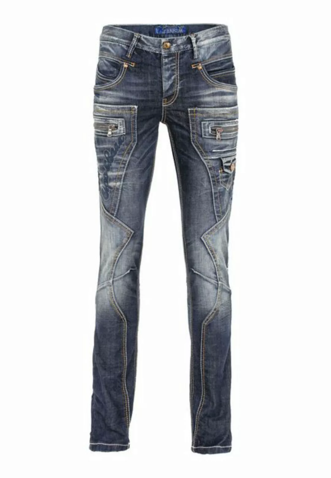 Cipo & Baxx Regular-fit-Jeans DENIM bequeme Jeans mit Kontrastnähten, CD584 günstig online kaufen