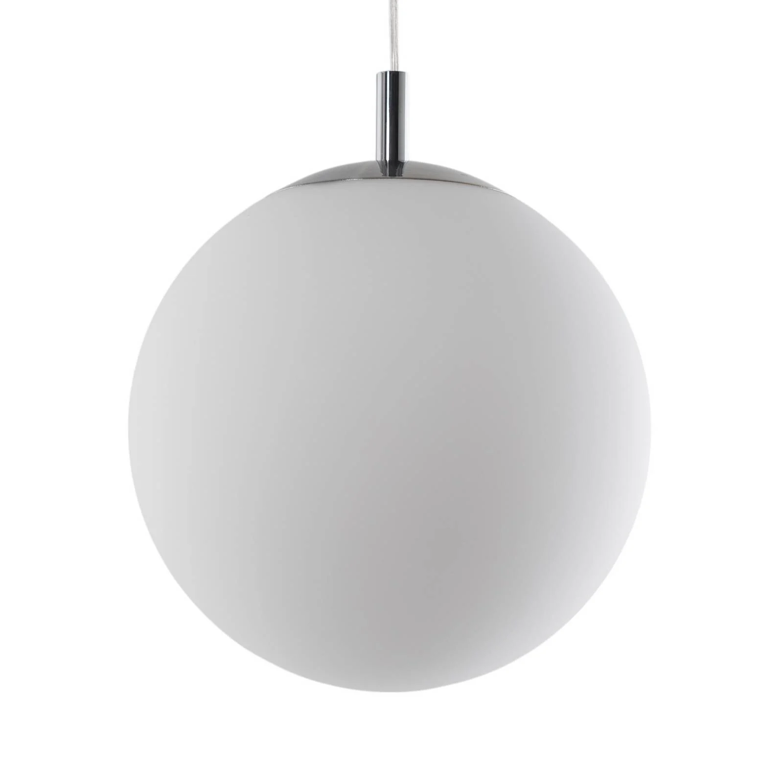Hängelampe Bernike, weiß/chrom, Glas, Ø 30 cm günstig online kaufen