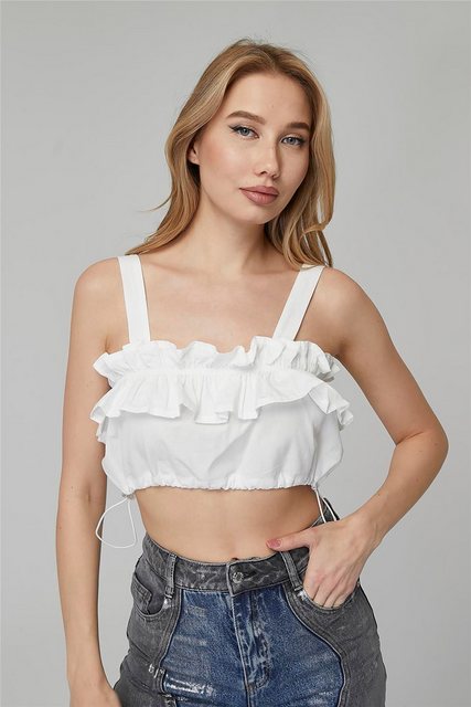 HomeStore Blusentop Elastische Rüschenkante Bustier günstig online kaufen