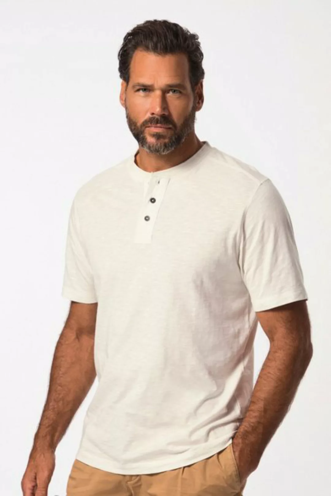 JP1880 T-Shirt Henley Halbarm Rundhals mit Knopfleiste bis 8 XL günstig online kaufen