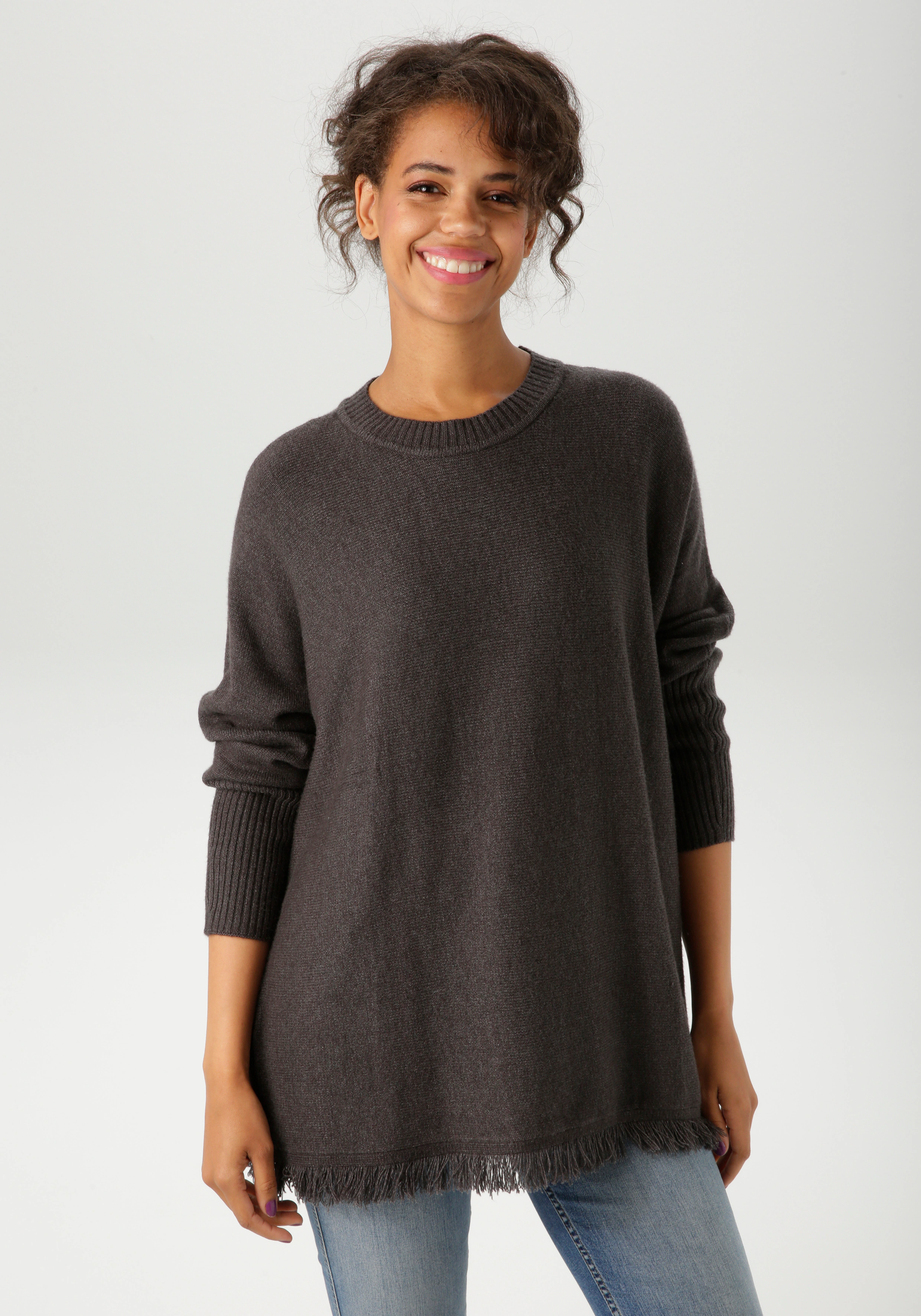 Aniston CASUAL Strickpullover, mit eingestricktem Stern im Rücken - NEUE KO günstig online kaufen