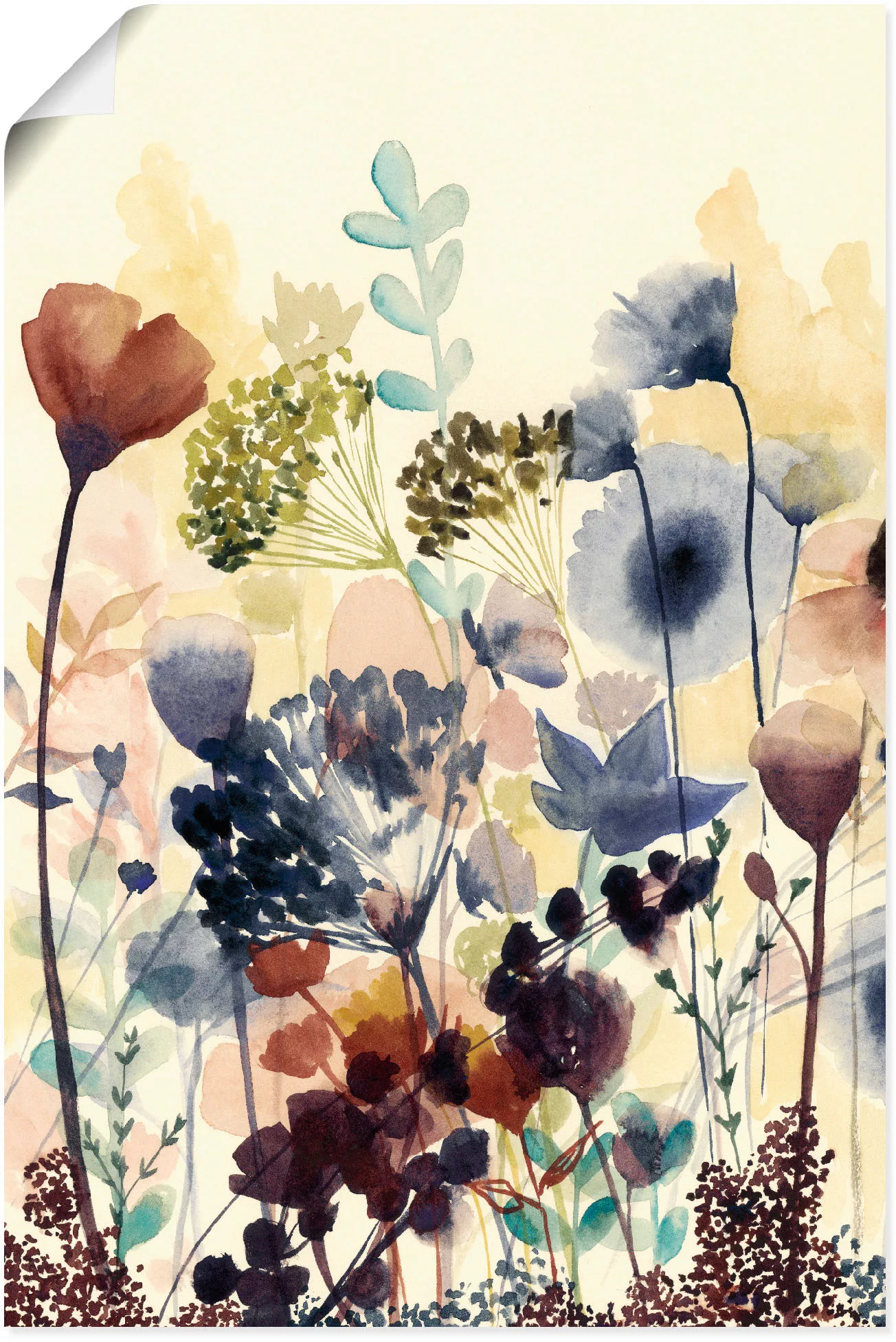 Artland Wandbild "Sonnengetrocknete Blüten I", Blumenwiese, (1 St.), als Al günstig online kaufen