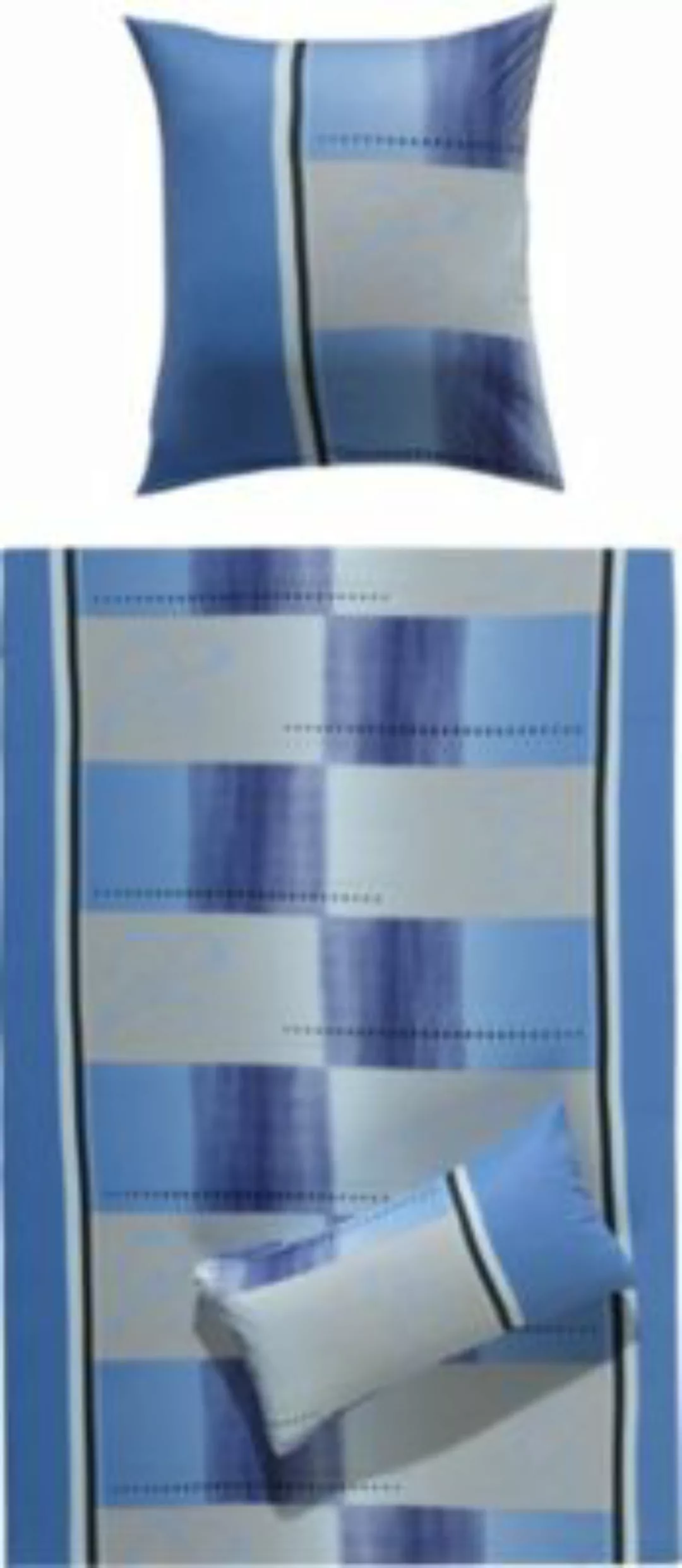 Erwin Müller Wendebettwäsche Single-Jersey blau/weiß Gr. 135 x 200 + 80 x 8 günstig online kaufen