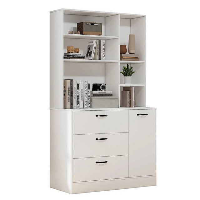 YNOFIT Buffet Küchenbuffet, Küchenschrank, 1 Tür, 3 Schubladen, 100x40x178 günstig online kaufen