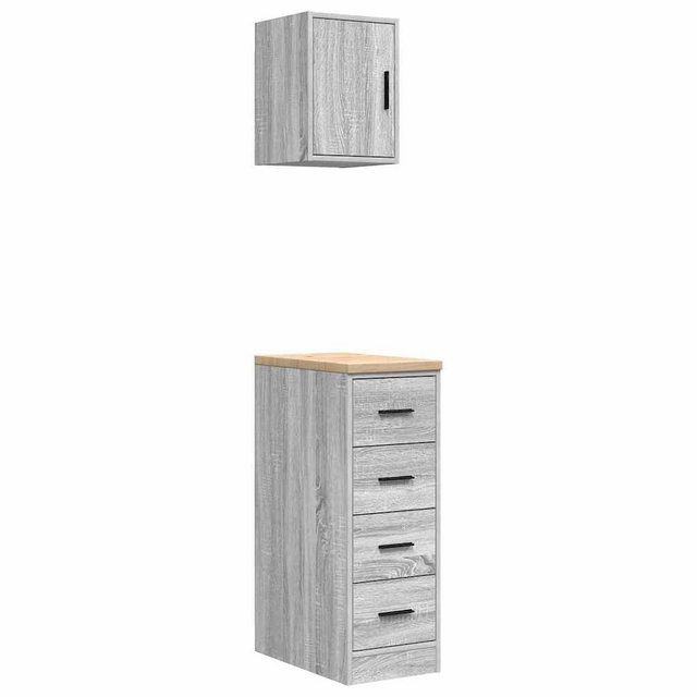 vidaXL Aktenschrank Garagenschränke 2 Stk Grau Sonoma Holzwerkstoff günstig online kaufen