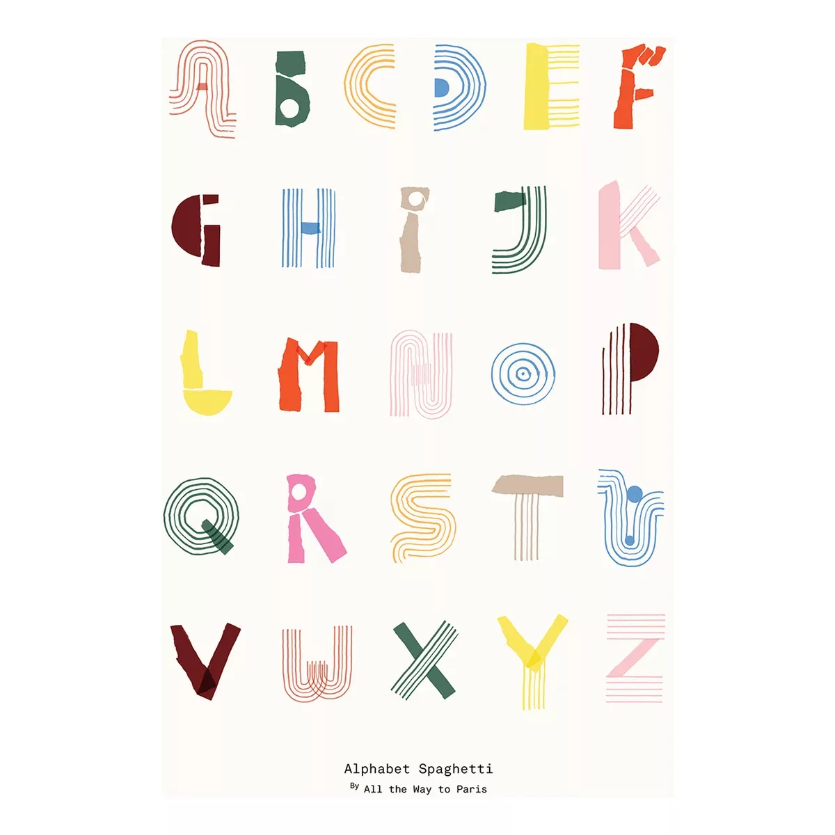 Alphabet Spaghetti ENG Multi-colour Poster 70 x 100cm günstig online kaufen