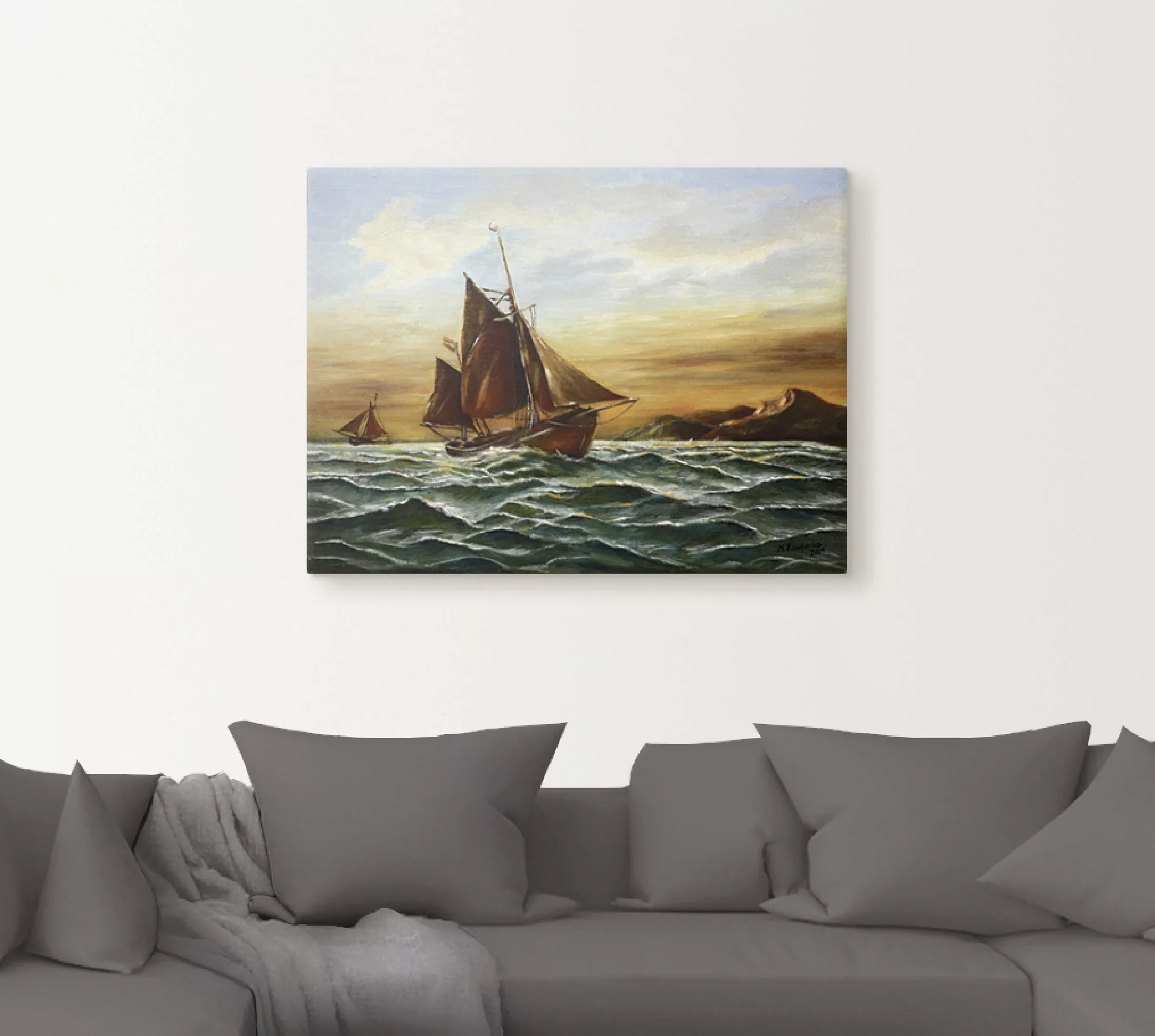 Artland Wandbild "Segelschiff auf See - maritime Malerei", Boote & Schiffe, günstig online kaufen