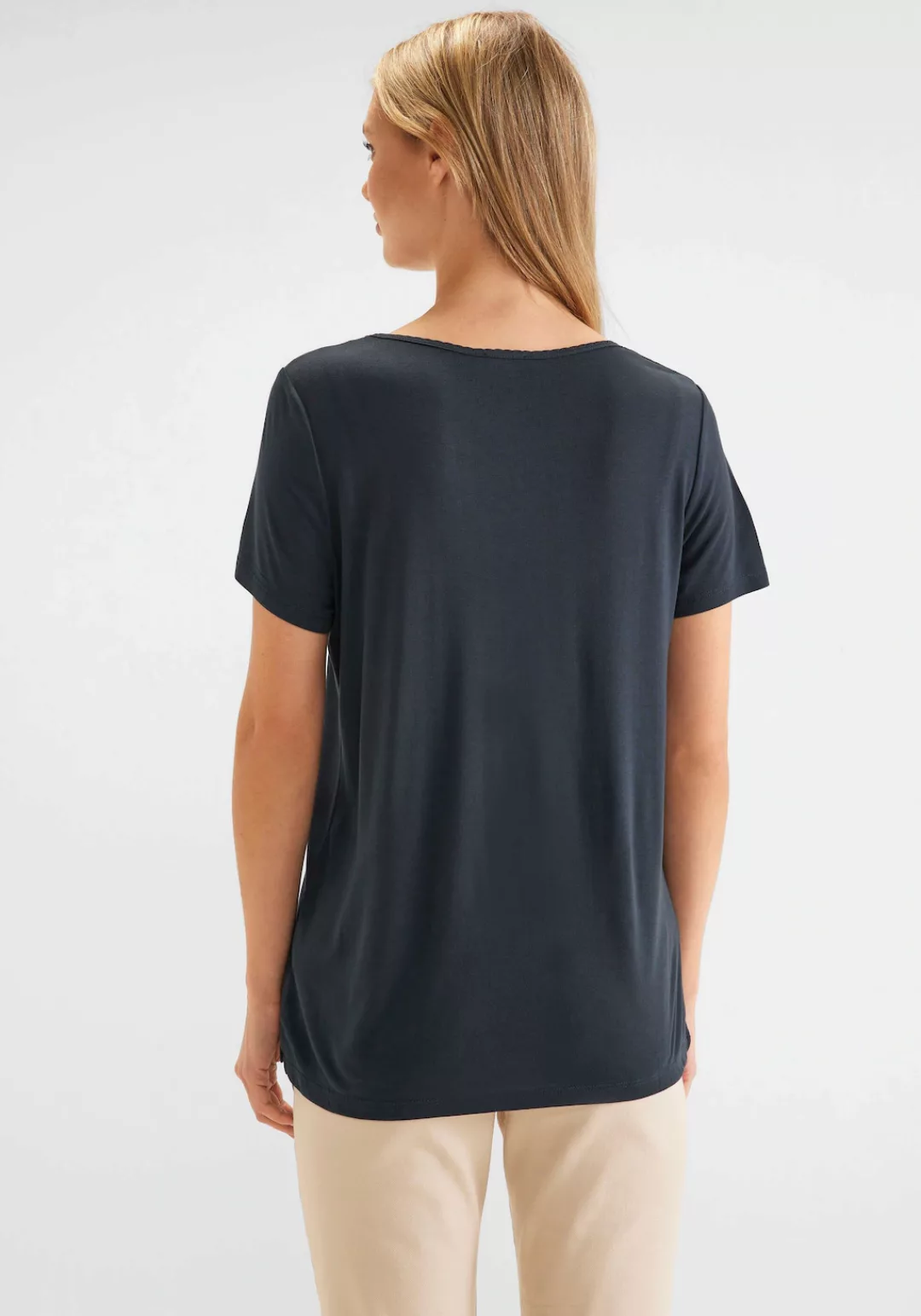 STREET ONE T-Shirt, mit seitlichen Schlitzen günstig online kaufen