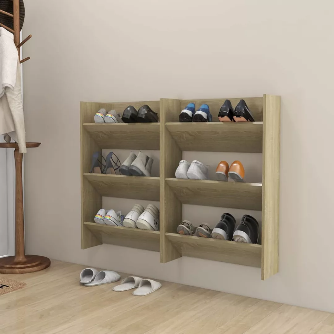 Wand-schuhschrenke 2 Stk. Sonoma-eiche 60x18x90 Cm Spanplatte günstig online kaufen