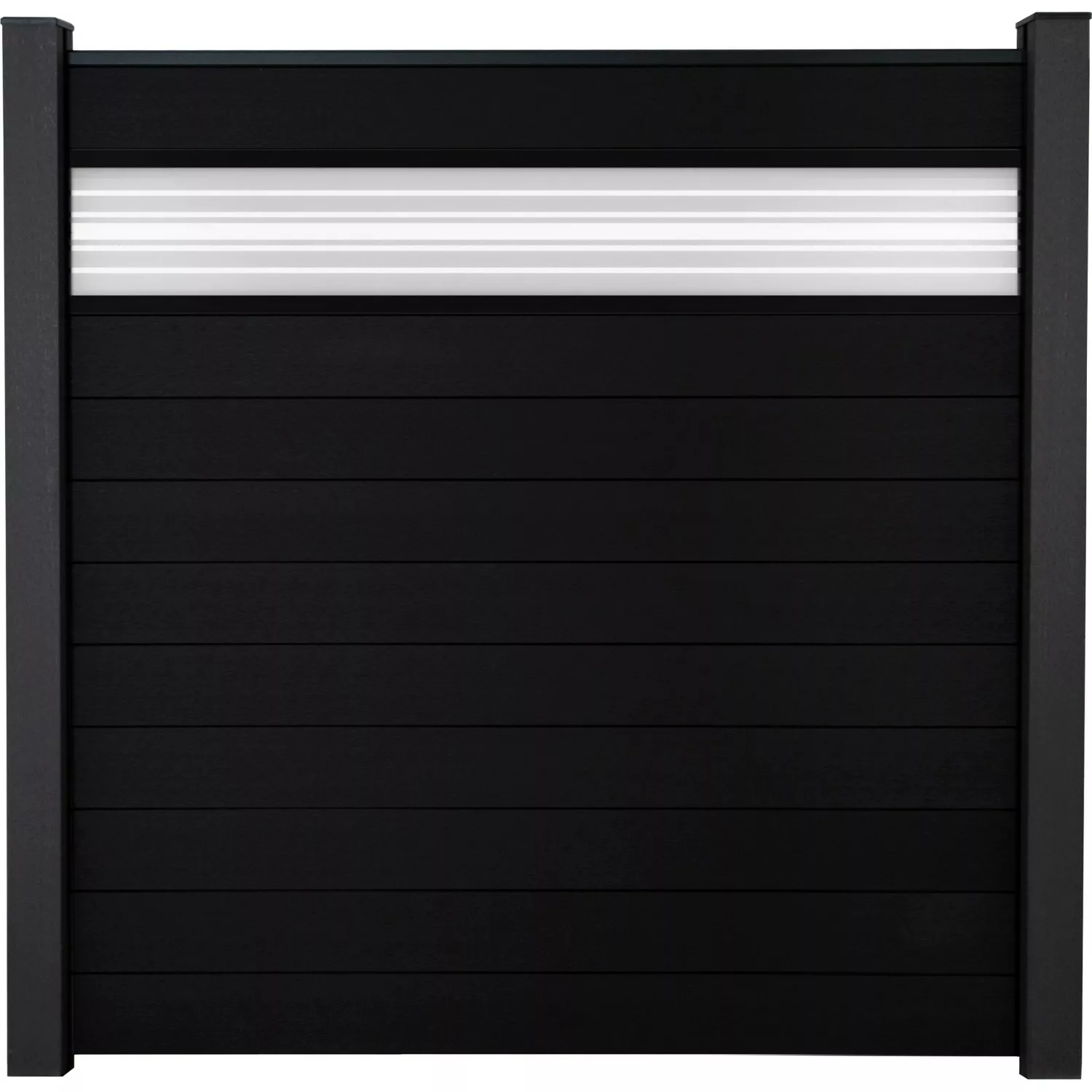 GroJa Steckzaun Solid mit Glas-Designeinsatz 30 cm 180x180x1,9 cm Schwarz günstig online kaufen