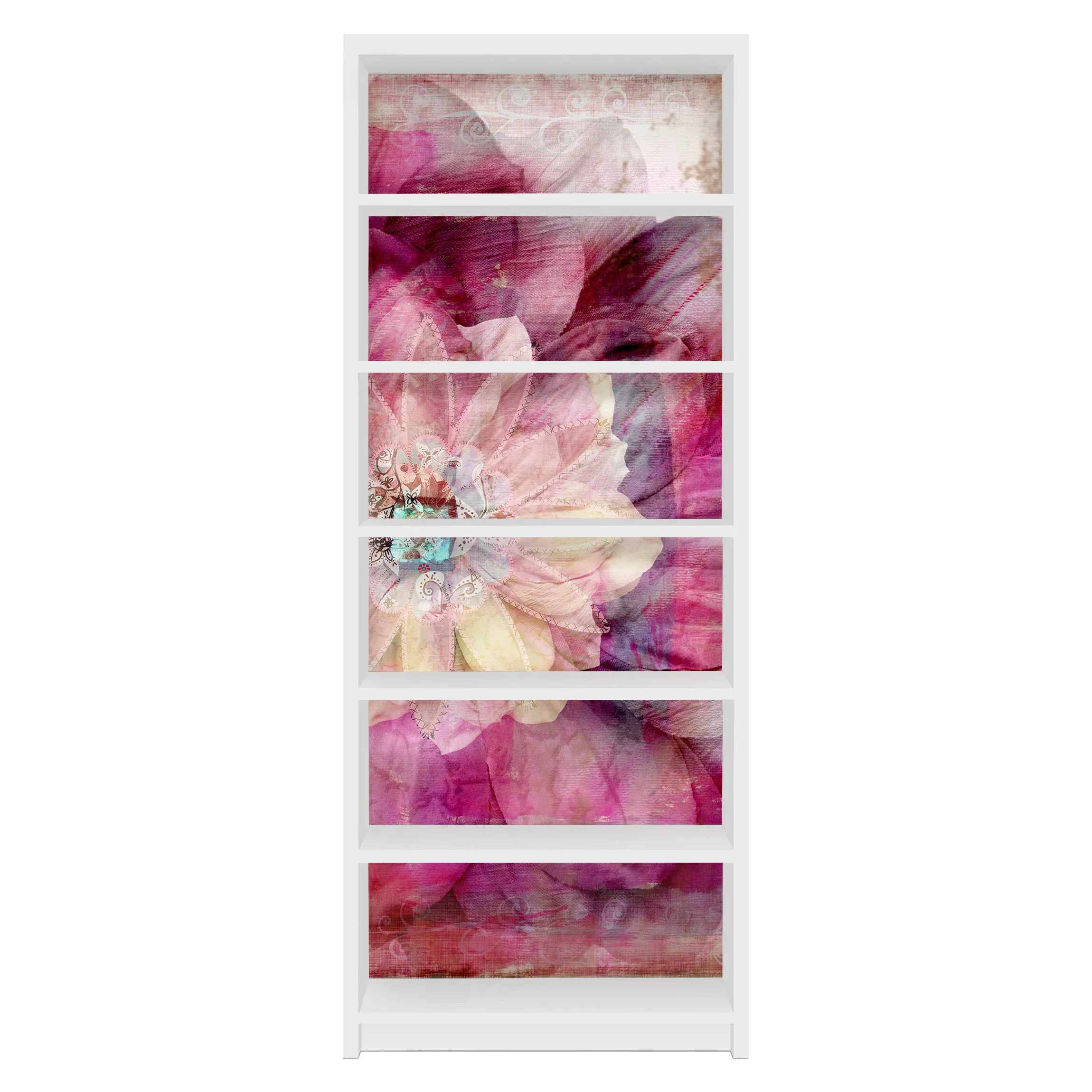 Möbelfolie für IKEA Billy Regal Grunge Flower günstig online kaufen