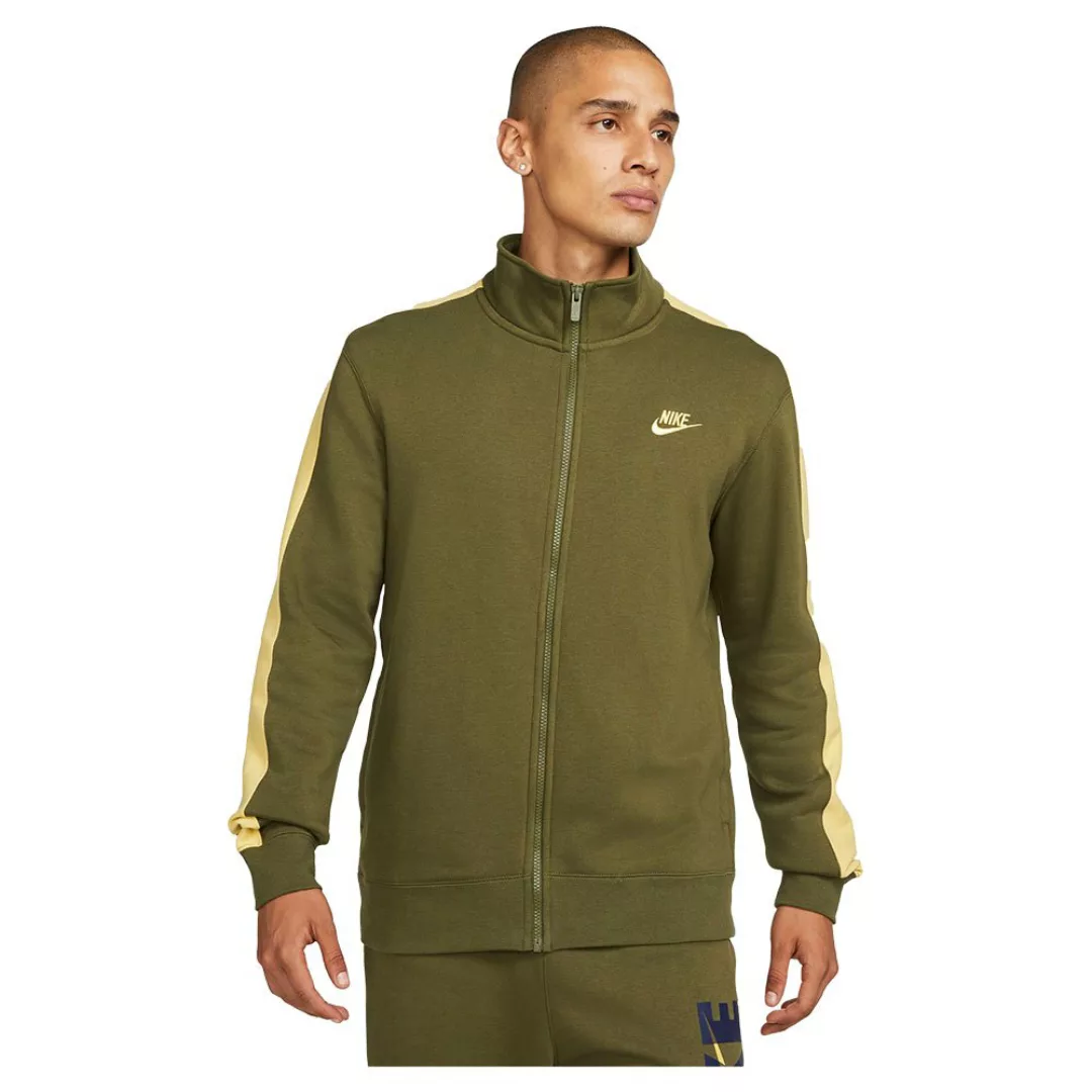 Nike Sportswear Club Brushed-back Jacke M Rough Green / Saturn Gold / Satur günstig online kaufen
