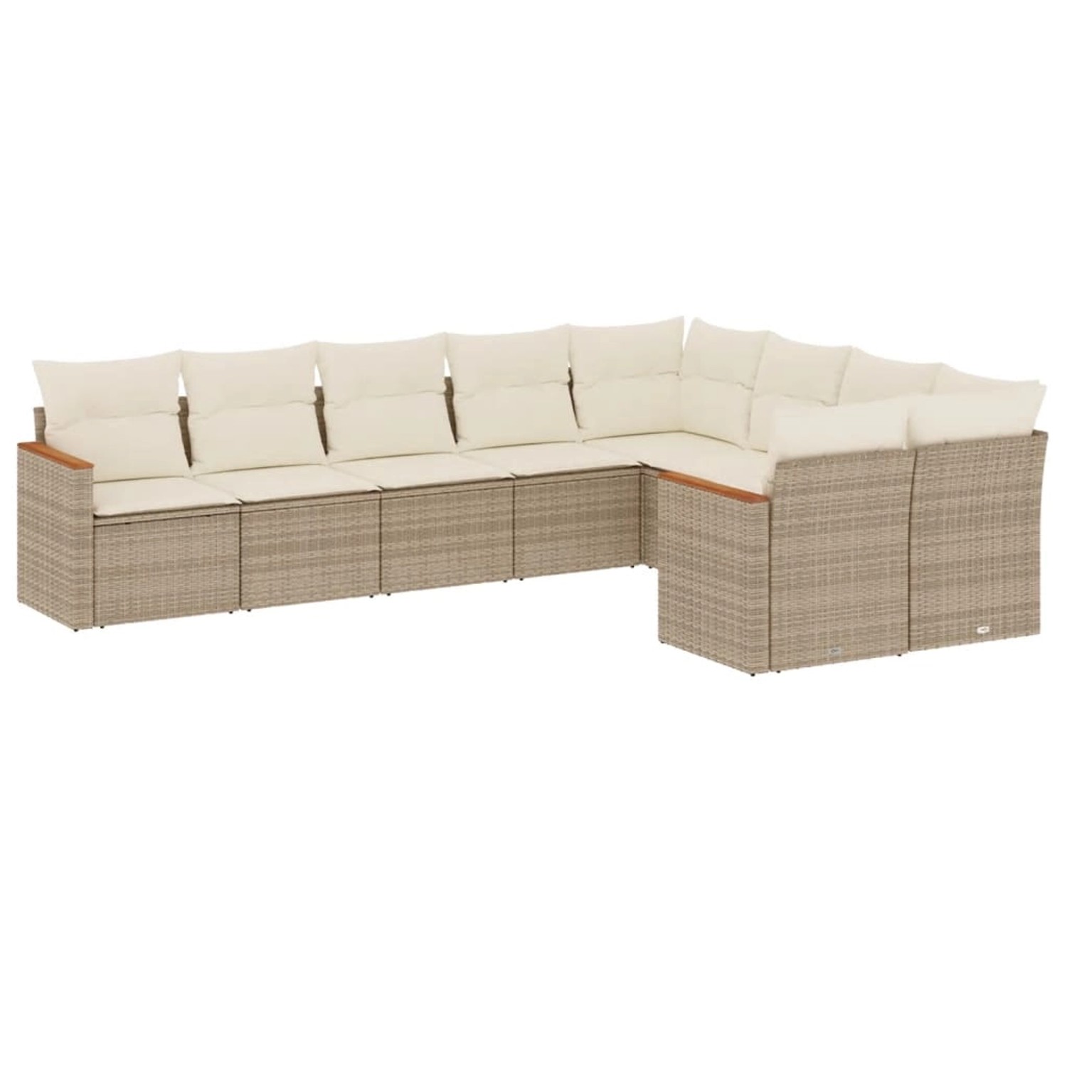 vidaXL 9-tlg Garten-Sofagarnitur mit Kissen Beige Poly Rattan Modell 200 günstig online kaufen